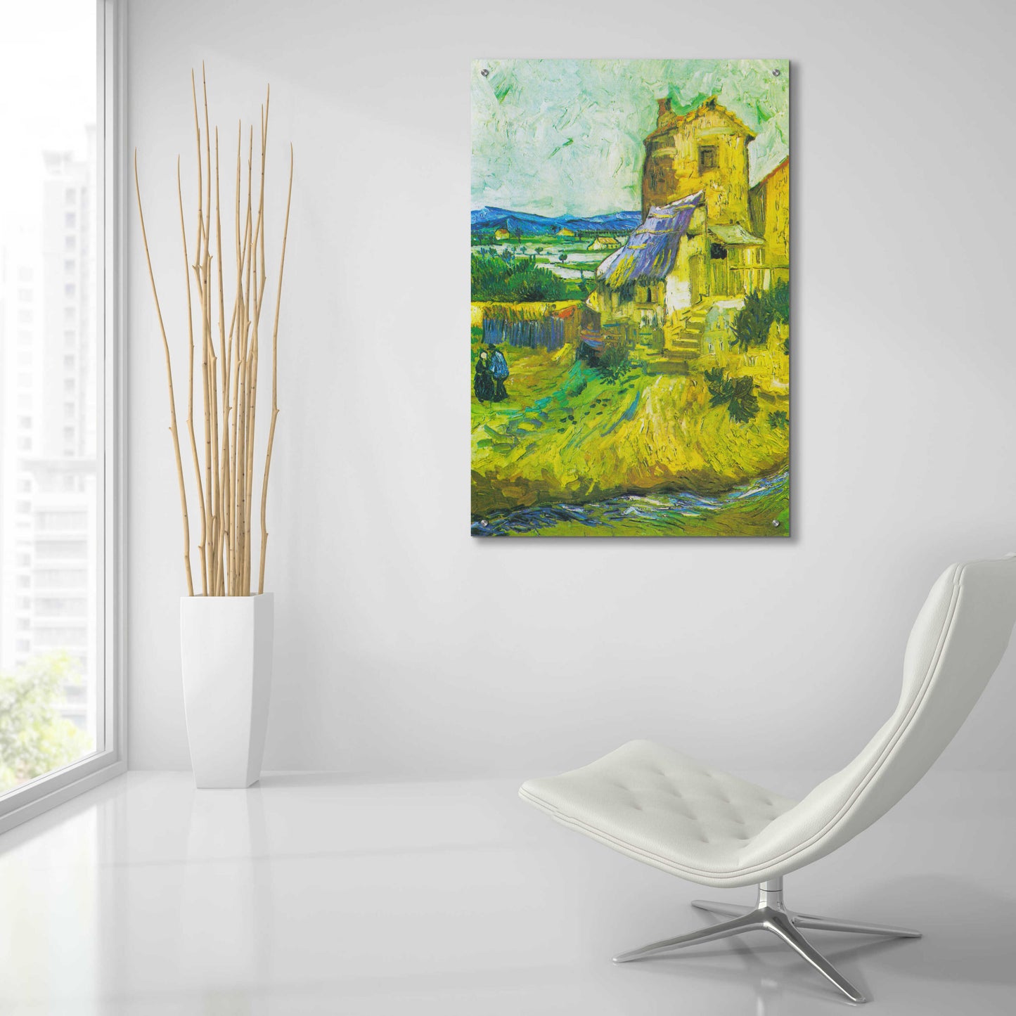 Epic Art 'The Old Mill' by Vincent Van Gogh, Acrylic Glass Wall Art,24x36