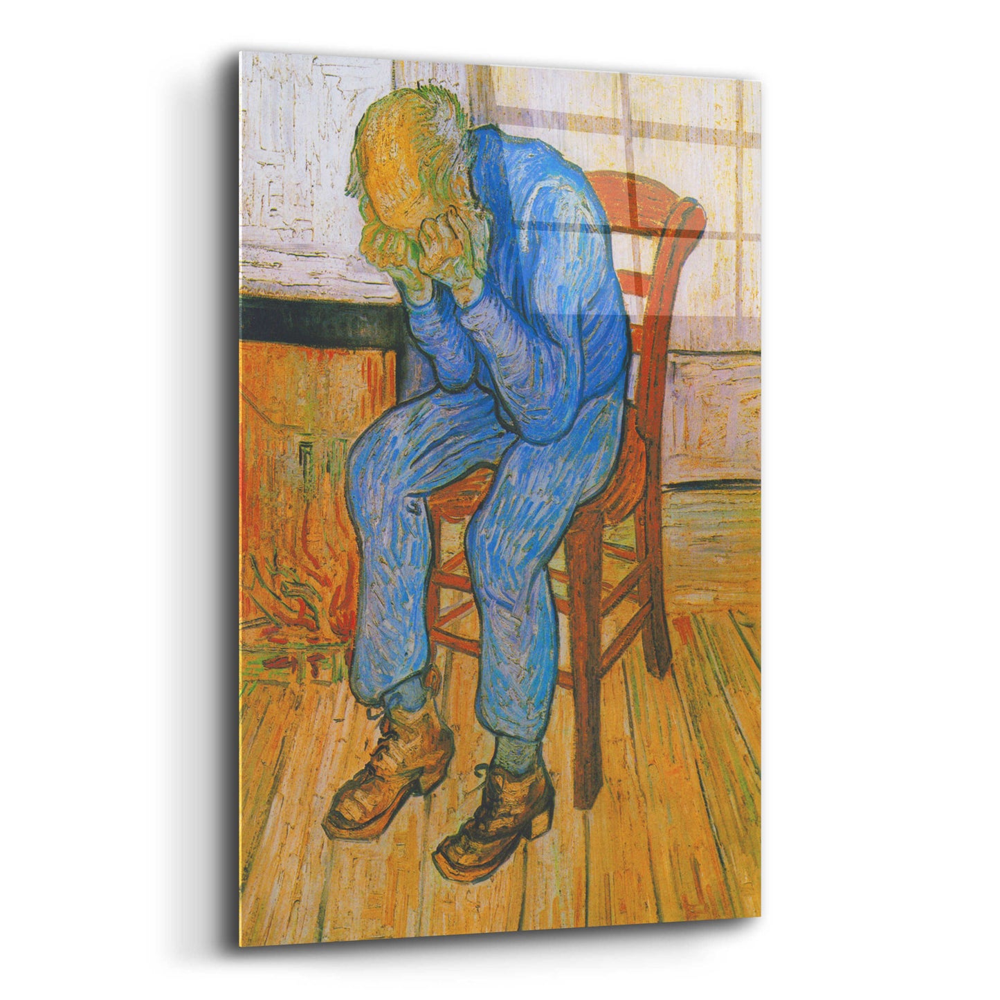 Epic Art 'Sorrowing Old Man' by Vincent Van Gogh, Acrylic Glass Wall Art,12x16