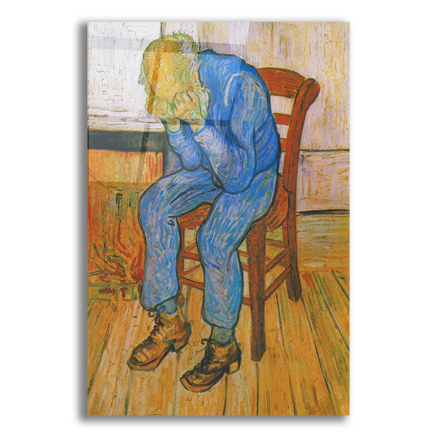 Epic Art 'Sorrowing Old Man' by Vincent Van Gogh, Acrylic Glass Wall Art,12x16