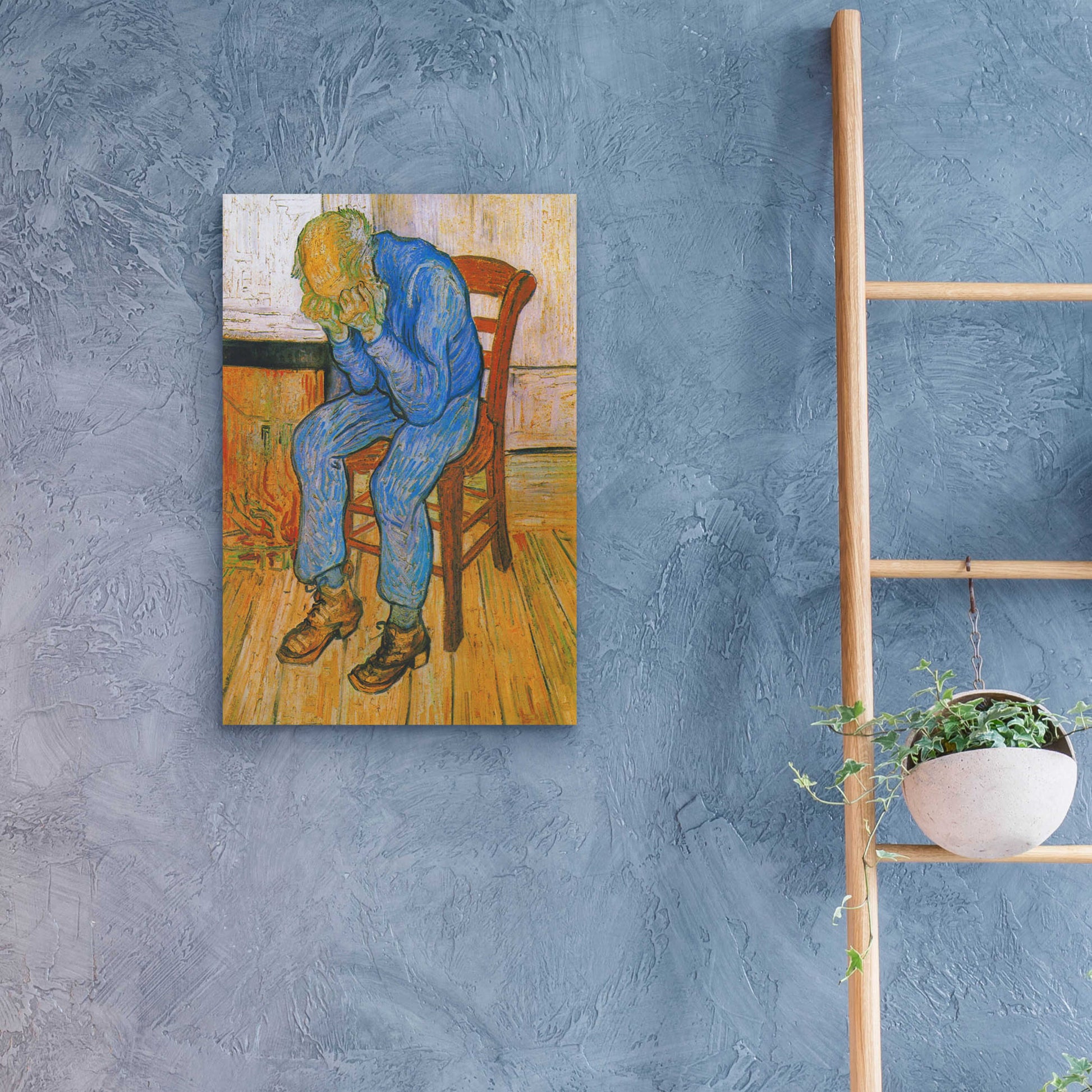 Epic Art 'Sorrowing Old Man' by Vincent Van Gogh, Acrylic Glass Wall Art,16x24