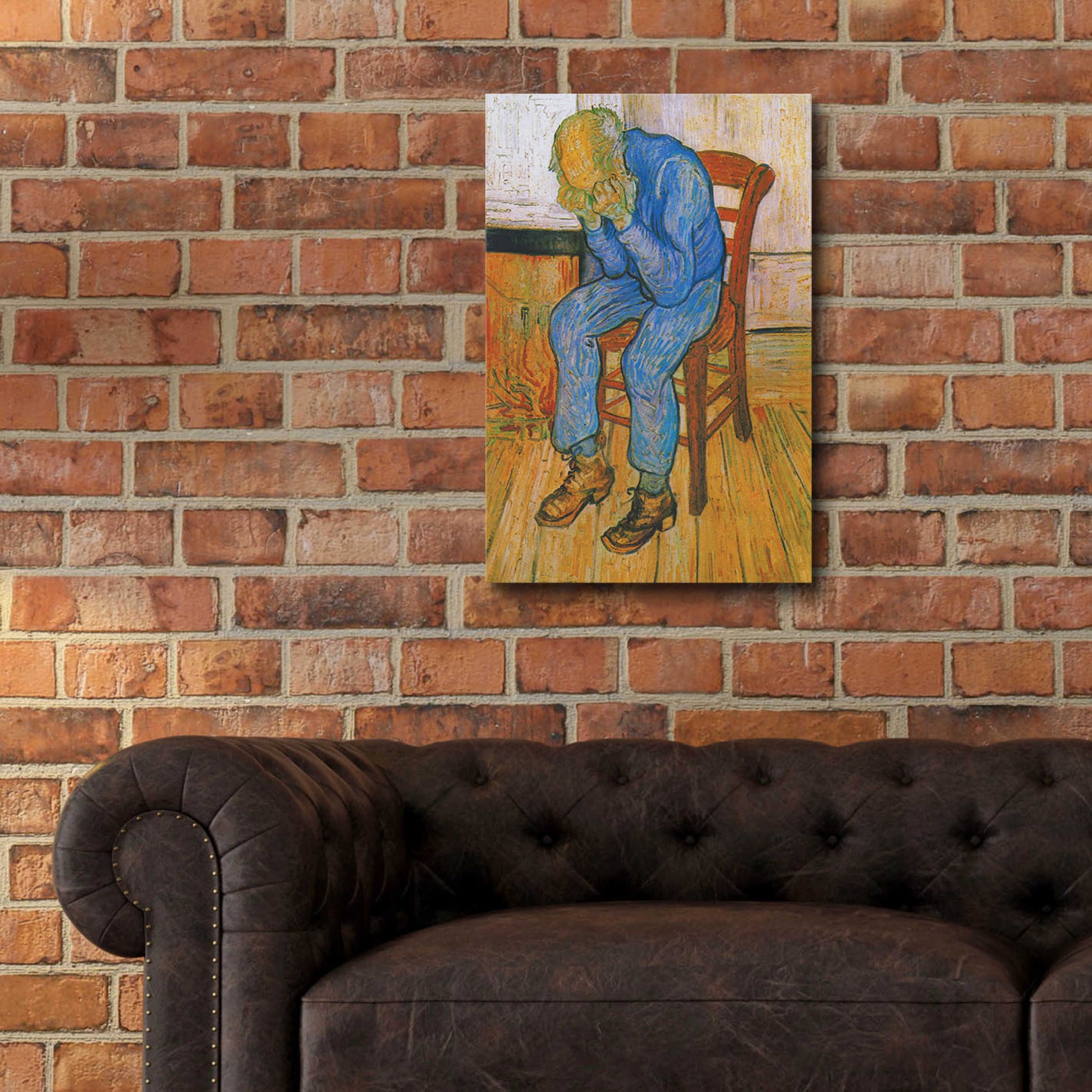 Epic Art 'Sorrowing Old Man' by Vincent Van Gogh, Acrylic Glass Wall Art,16x24