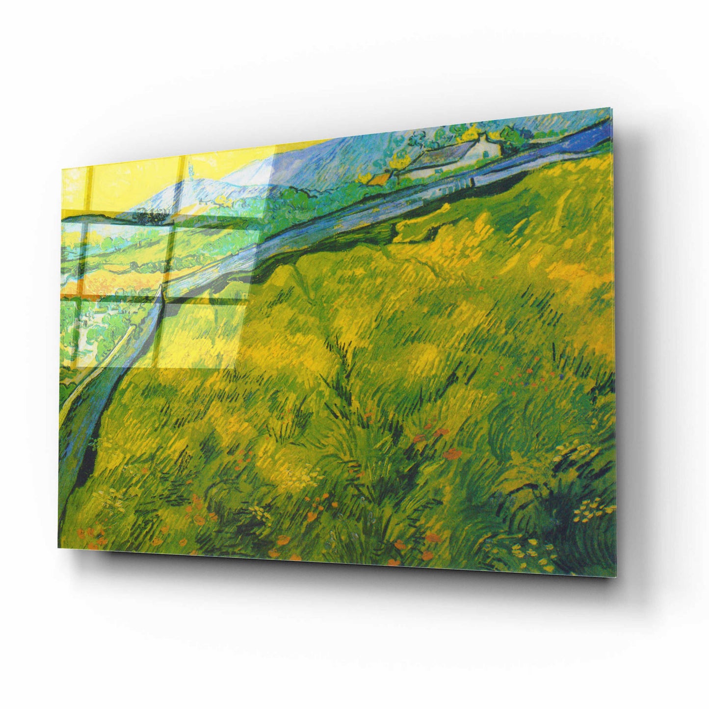 Epic Art 'Seed Field At Sunrise' by Vincent Van Gogh, Acrylic Glass Wall Art,16x12