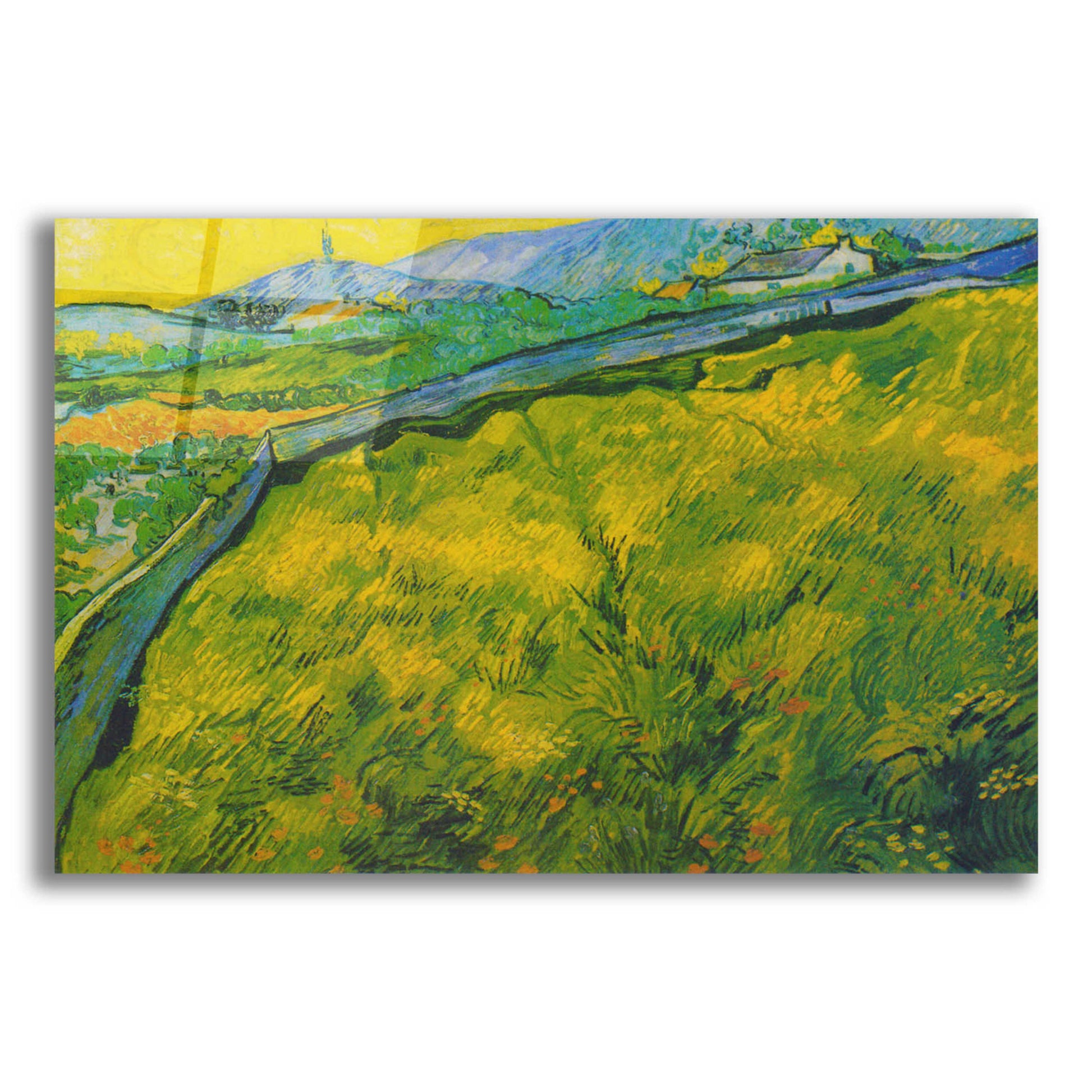 Epic Art 'Seed Field At Sunrise' by Vincent Van Gogh, Acrylic Glass Wall Art,16x12