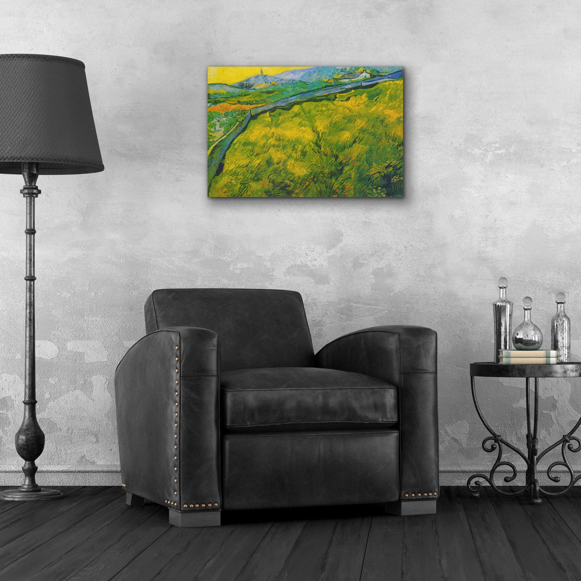 Epic Art 'Seed Field At Sunrise' by Vincent Van Gogh, Acrylic Glass Wall Art,24x16