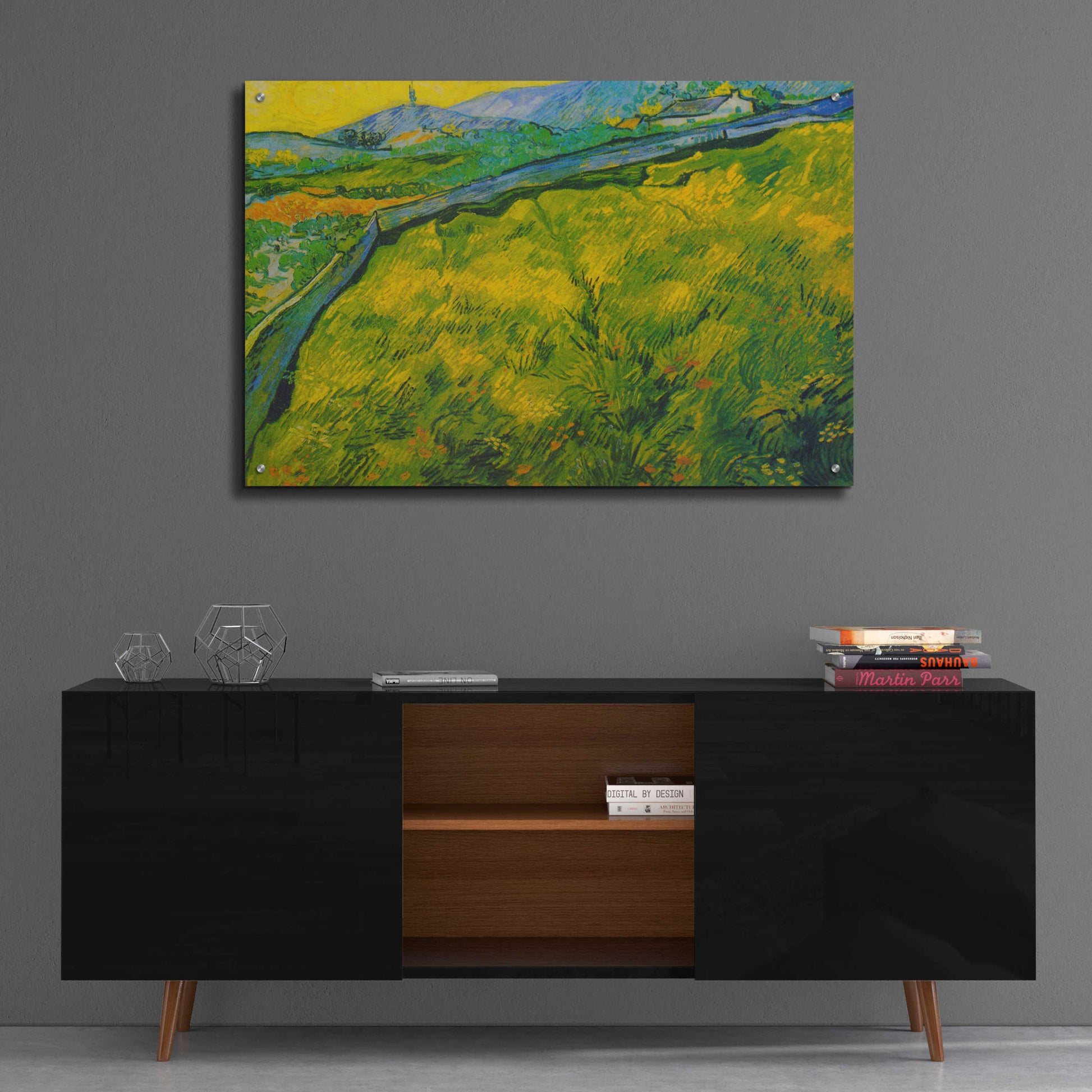 Epic Art 'Seed Field At Sunrise' by Vincent Van Gogh, Acrylic Glass Wall Art,36x24