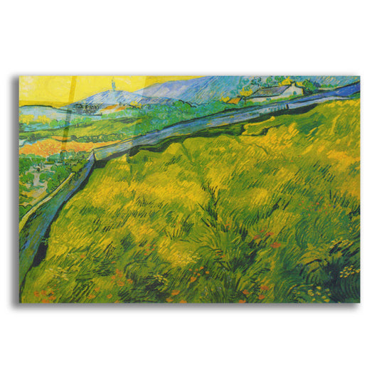 Epic Art 'Seed Field At Sunrise' by Vincent Van Gogh, Acrylic Glass Wall Art