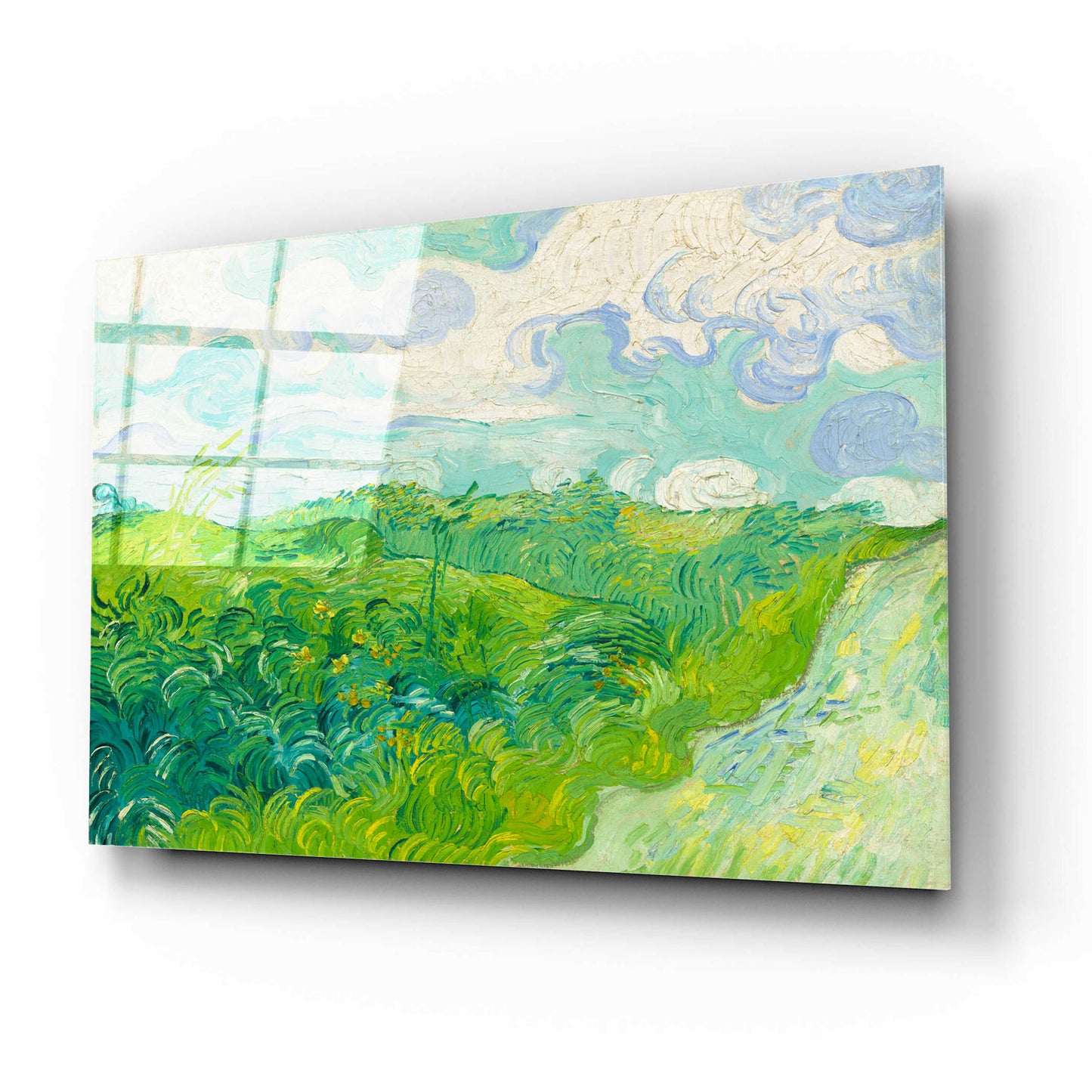 Epic Art 'Green Wheat Fields, Auvers' by Vincent Van Gogh, Acrylic Glass Wall Art,16x12