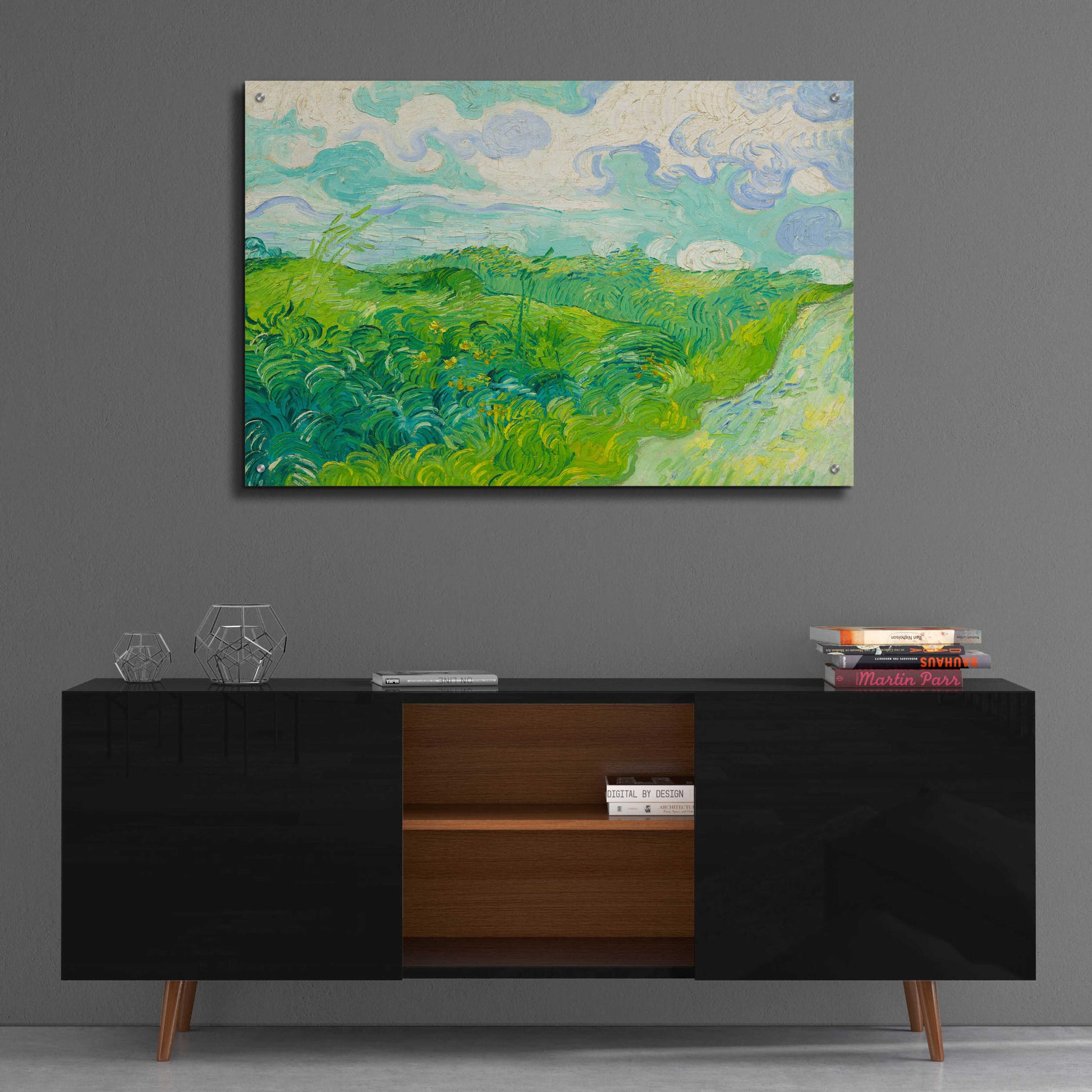 Epic Art 'Green Wheat Fields, Auvers' by Vincent Van Gogh, Acrylic Glass Wall Art,36x24