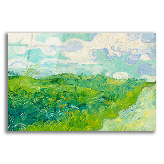 Epic Art 'Green Wheat Fields, Auvers' by Vincent Van Gogh, Acrylic Glass Wall Art