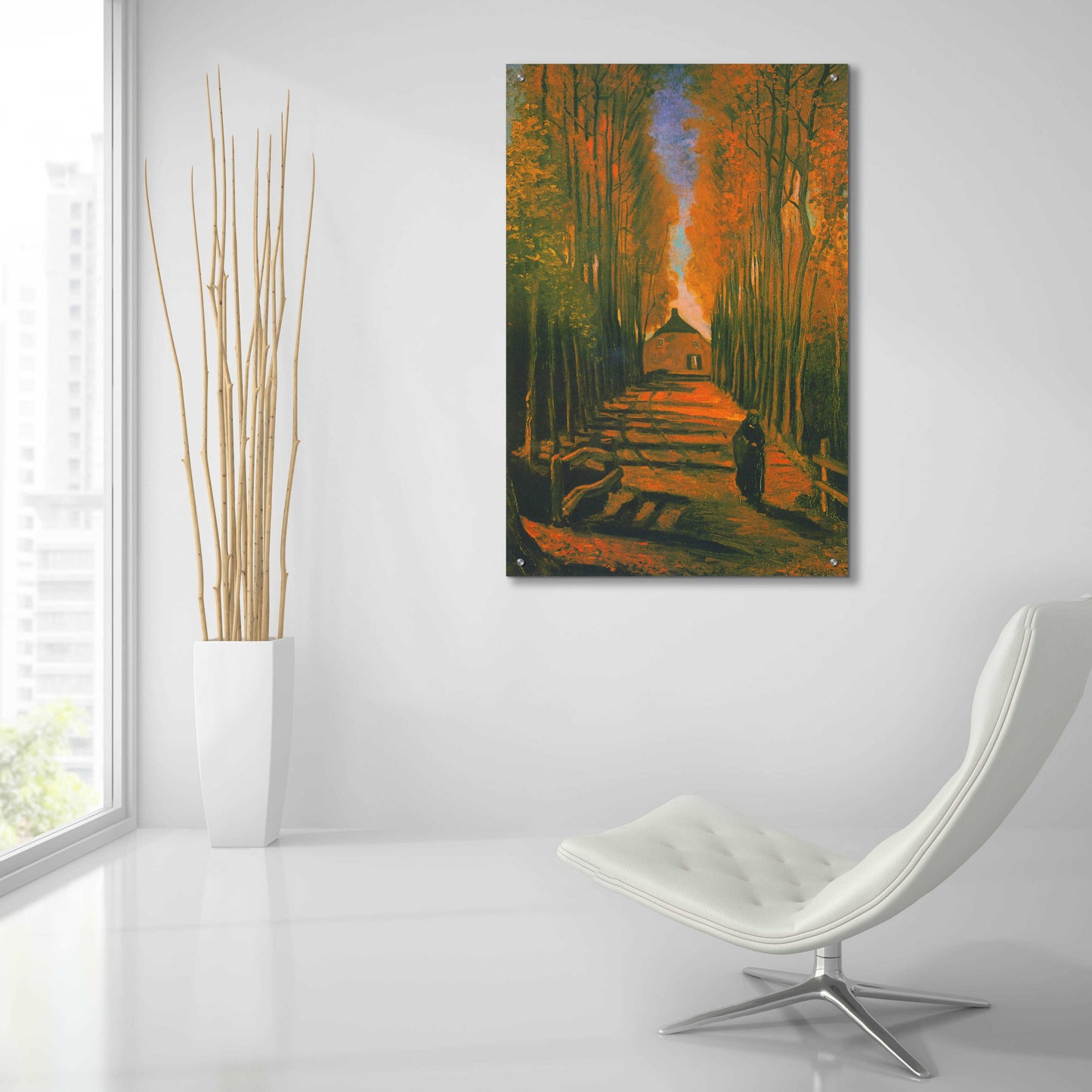 Epic Art 'Poplars In Autumn' by Vincent Van Gogh, Acrylic Glass Wall Art,24x36