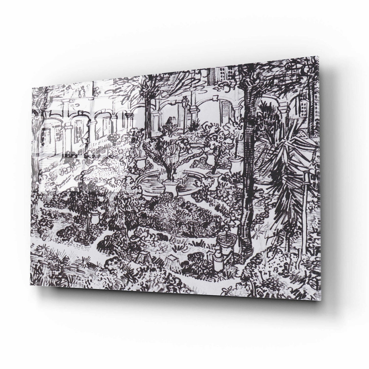 Epic Art 'Garden Of The Hospital In Arles' by Vincent Van Gogh, Acrylic Glass Wall Art,16x12