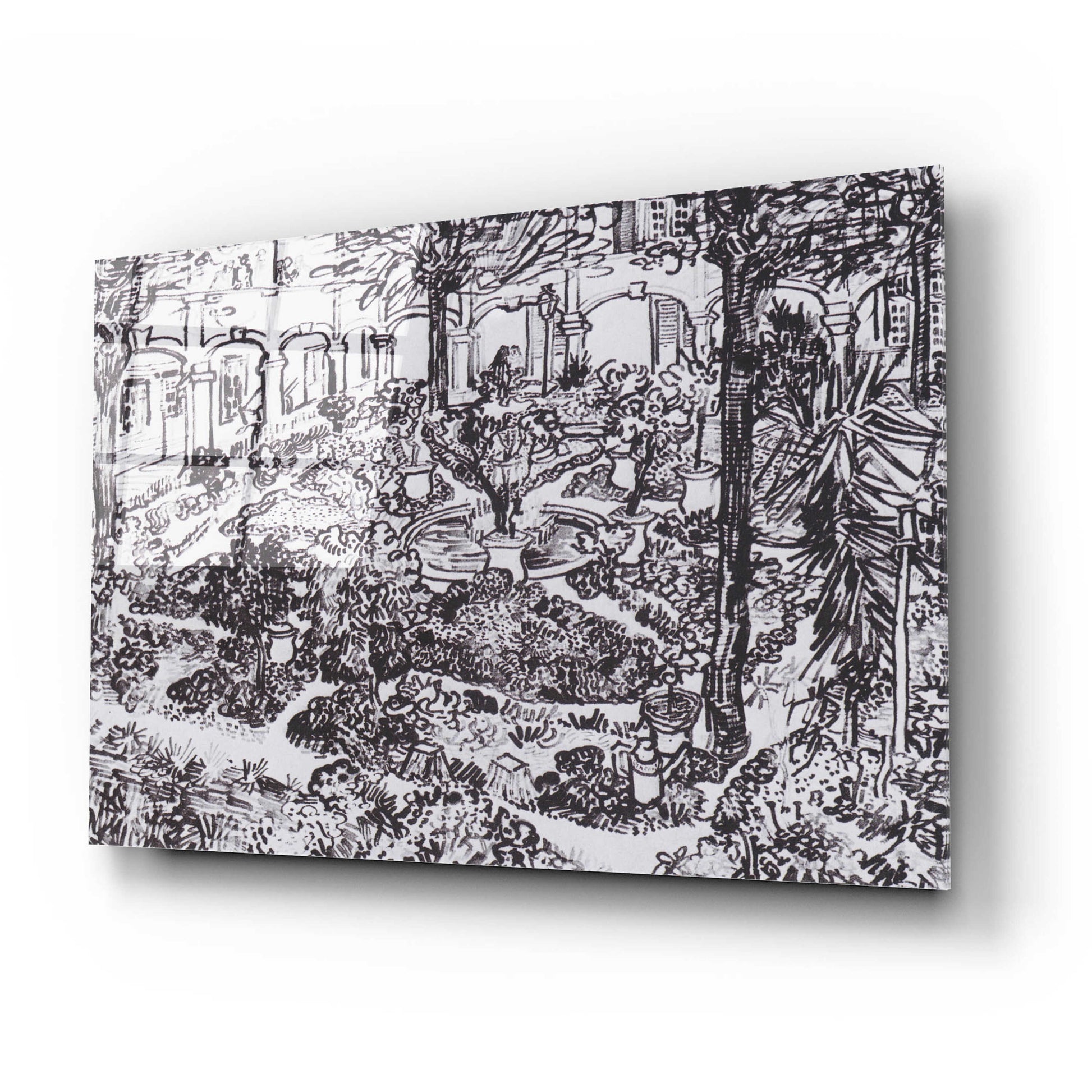 Epic Art 'Garden Of The Hospital In Arles' by Vincent Van Gogh, Acrylic Glass Wall Art,24x16