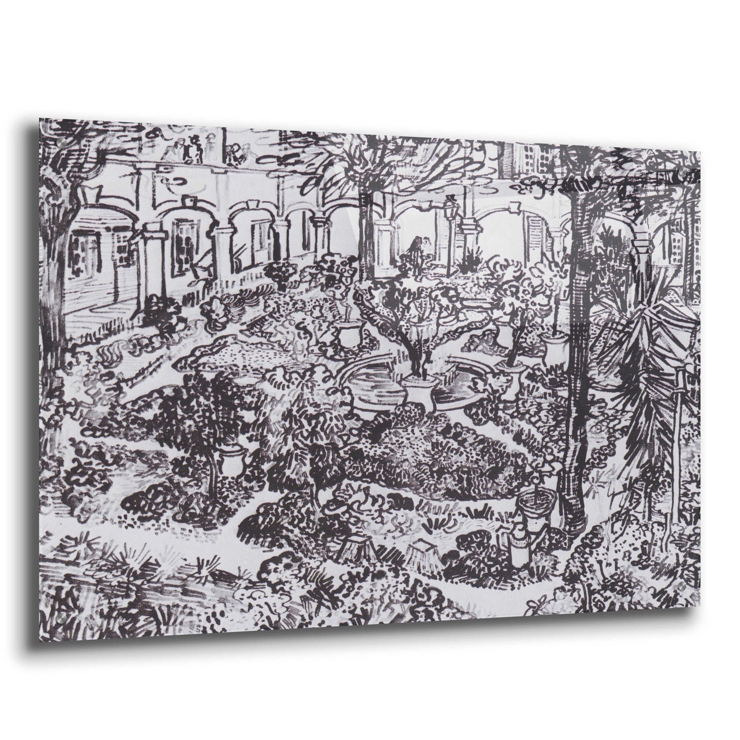 Epic Art 'Garden Of The Hospital In Arles' by Vincent Van Gogh, Acrylic Glass Wall Art,36x24