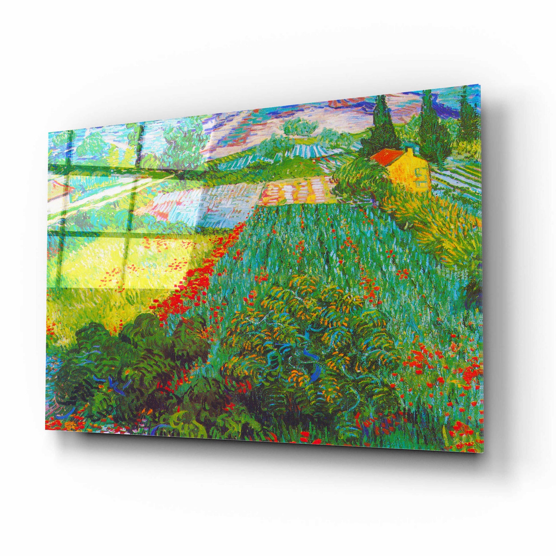 Epic Art 'Field With Poppies 2' by Vincent Van Gogh, Acrylic Glass Wall Art,16x12