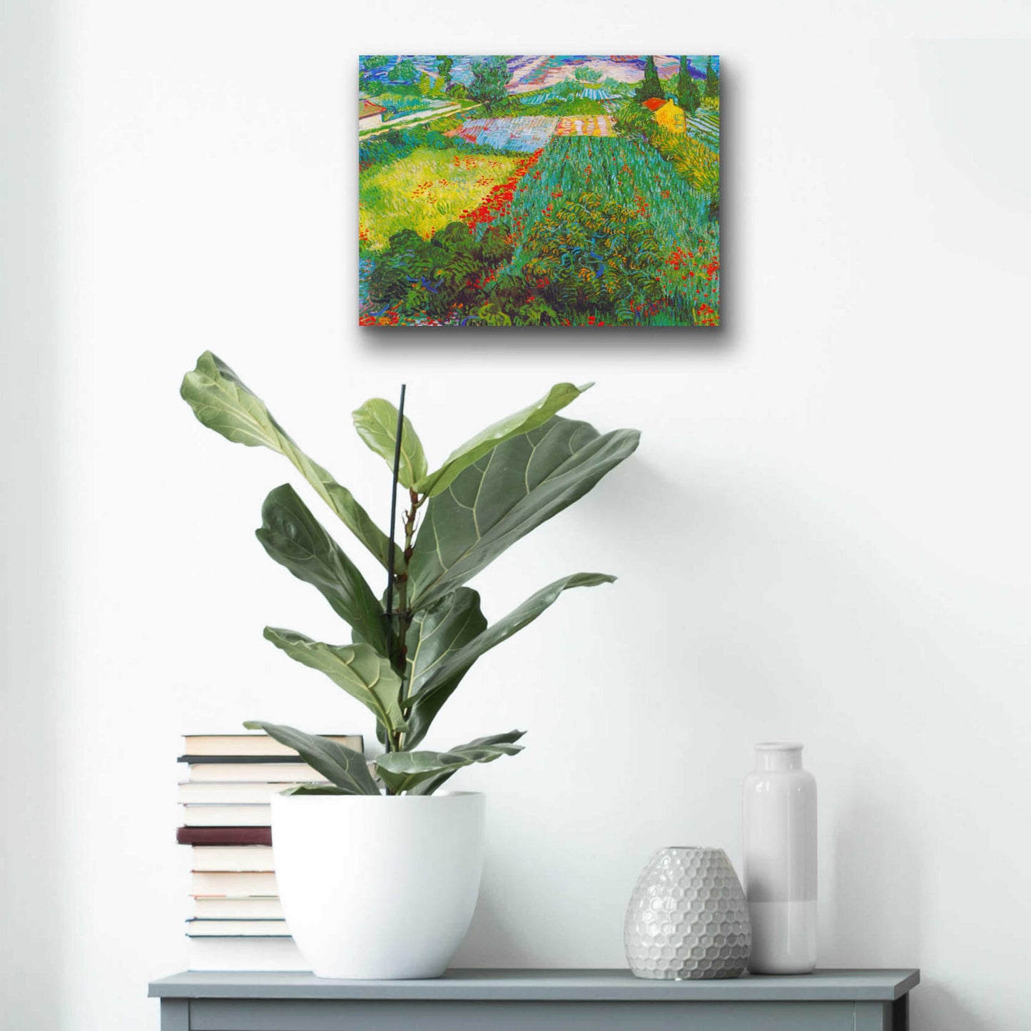 Epic Art 'Field With Poppies 2' by Vincent Van Gogh, Acrylic Glass Wall Art,16x12