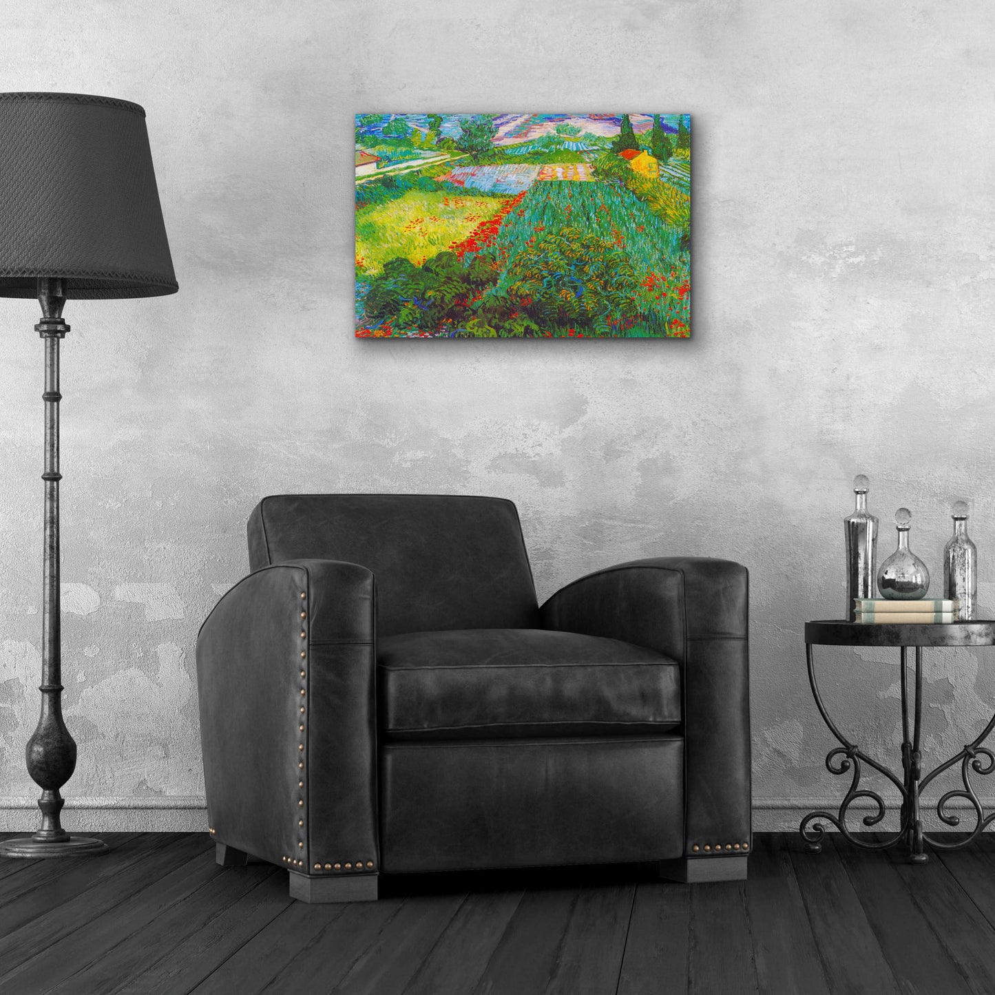 Epic Art 'Field With Poppies 2' by Vincent Van Gogh, Acrylic Glass Wall Art,24x16