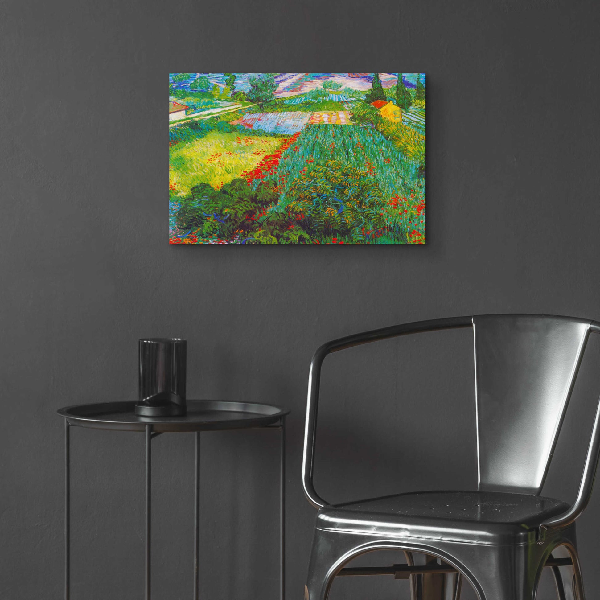 Epic Art 'Field With Poppies 2' by Vincent Van Gogh, Acrylic Glass Wall Art,24x16