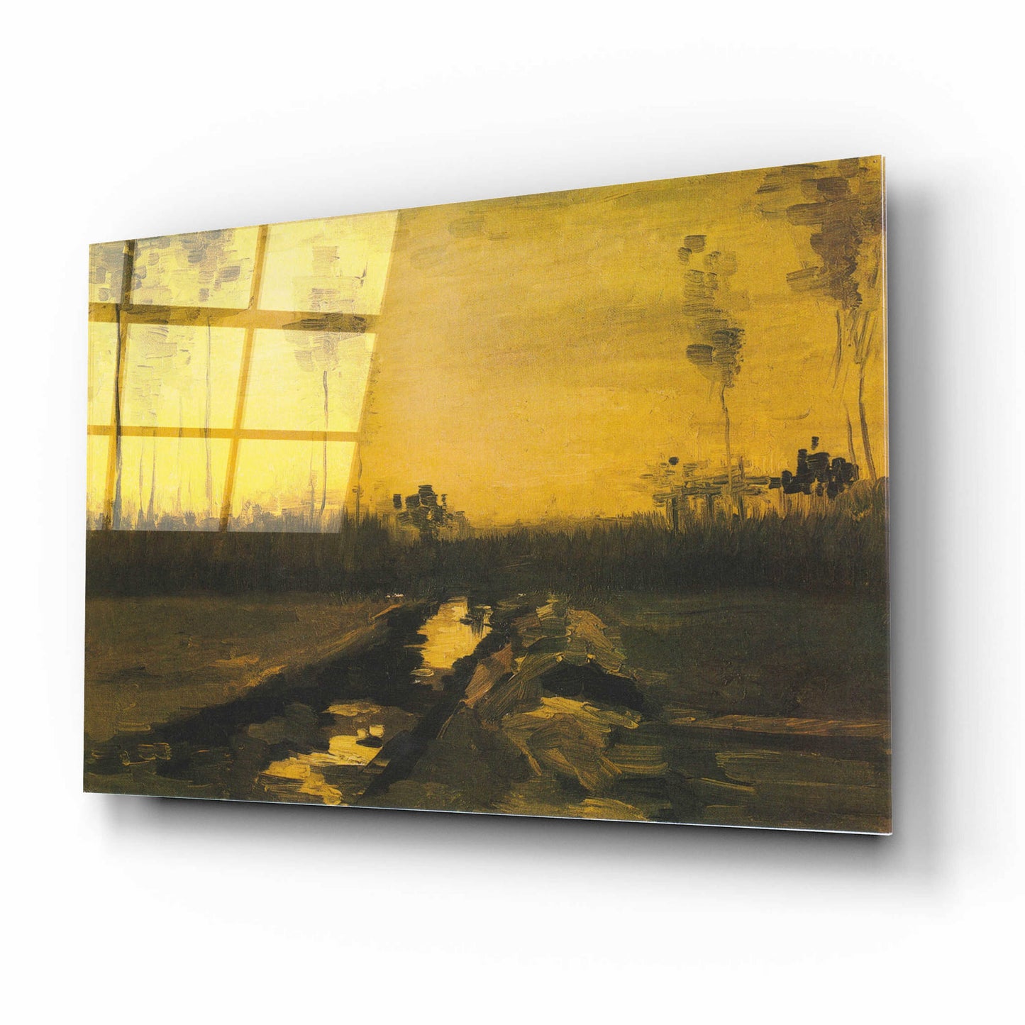 Epic Art 'Evening Landscape Landscape At Dusk' by Vincent Van Gogh, Acrylic Glass Wall Art,16x12