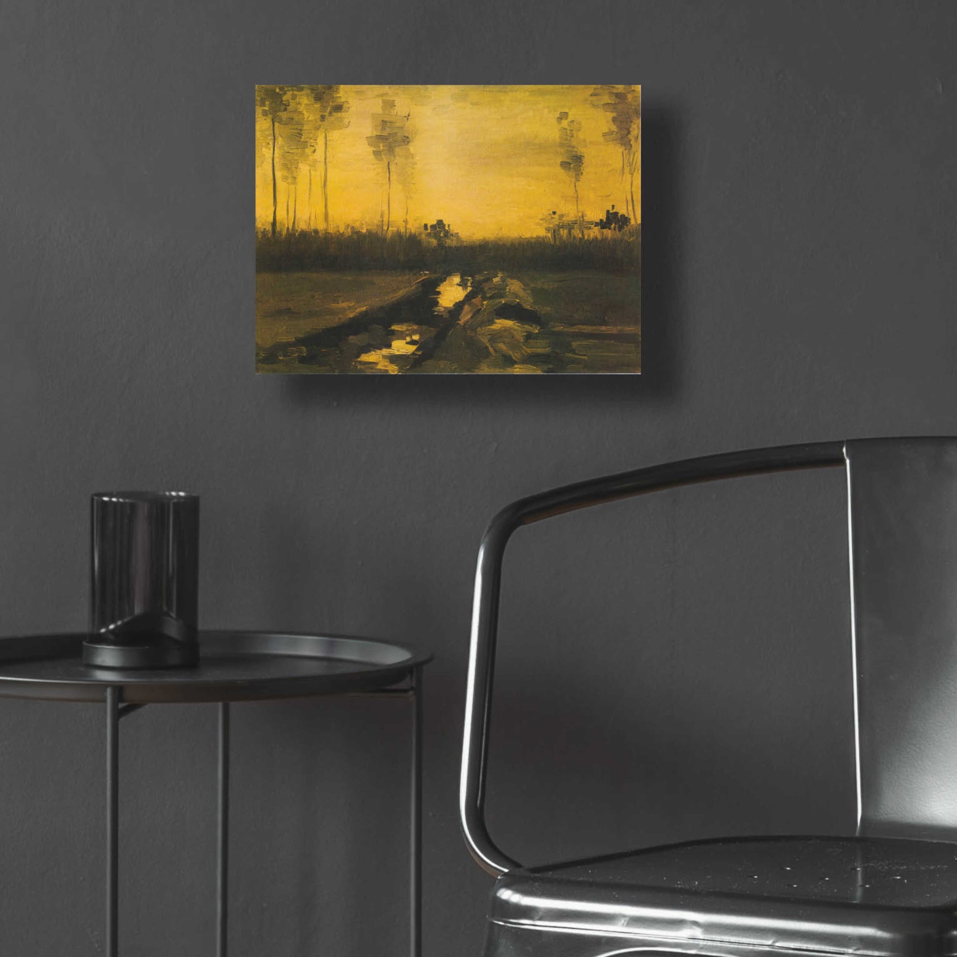 Epic Art 'Evening Landscape Landscape At Dusk' by Vincent Van Gogh, Acrylic Glass Wall Art,16x12