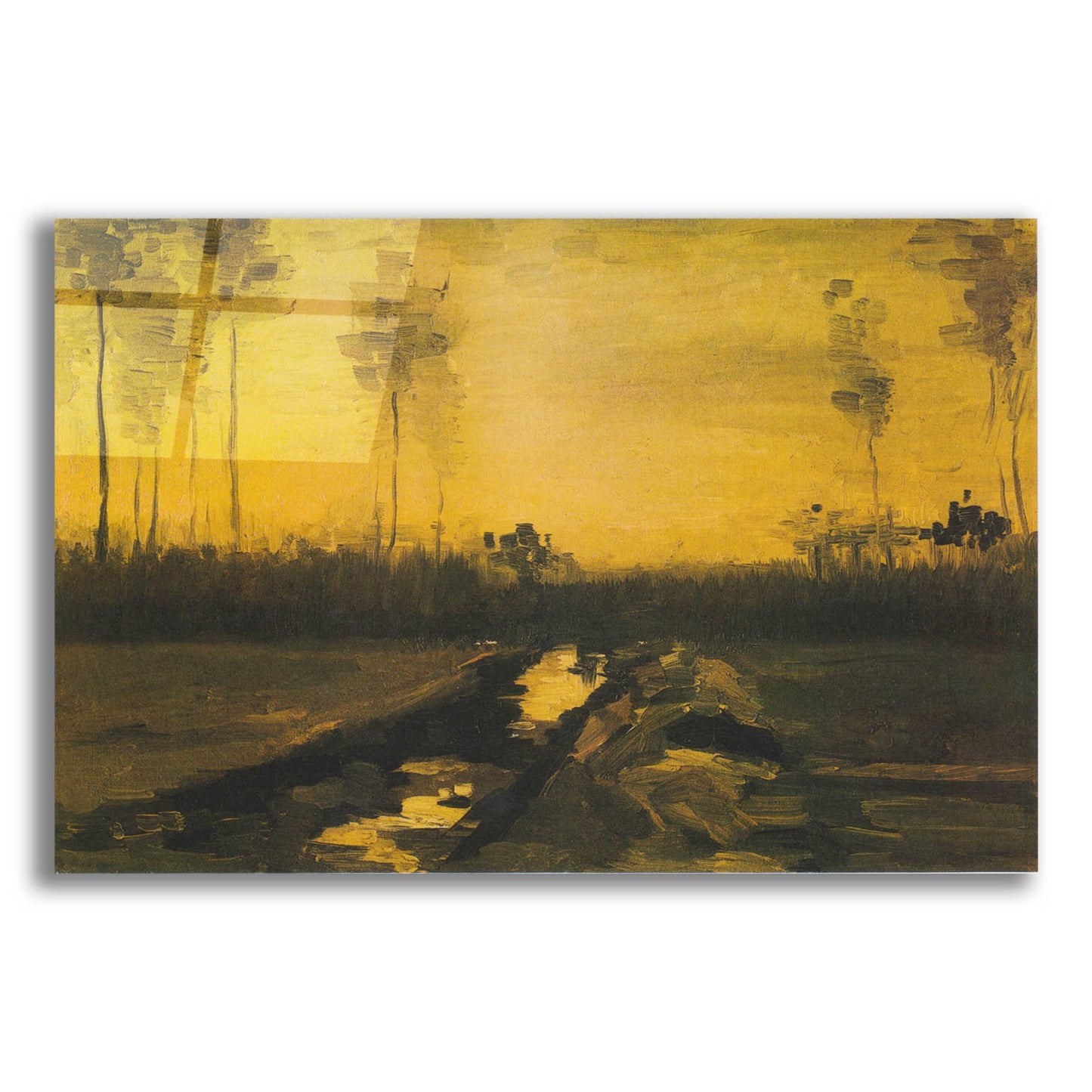 Epic Art 'Evening Landscape Landscape At Dusk' by Vincent Van Gogh, Acrylic Glass Wall Art,16x12