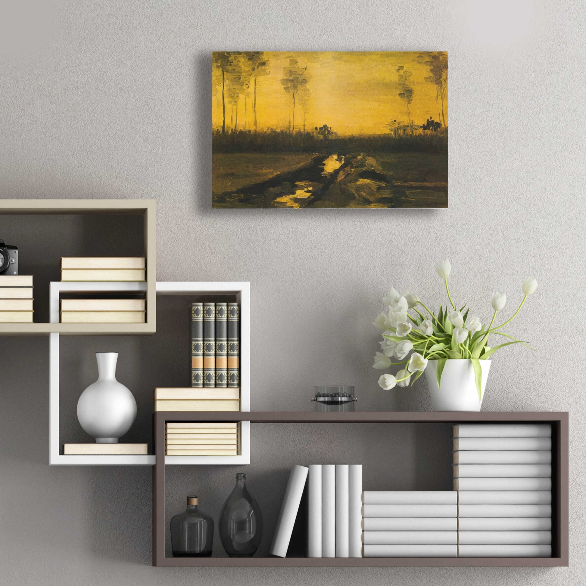 Epic Art 'Evening Landscape Landscape At Dusk' by Vincent Van Gogh, Acrylic Glass Wall Art,24x16