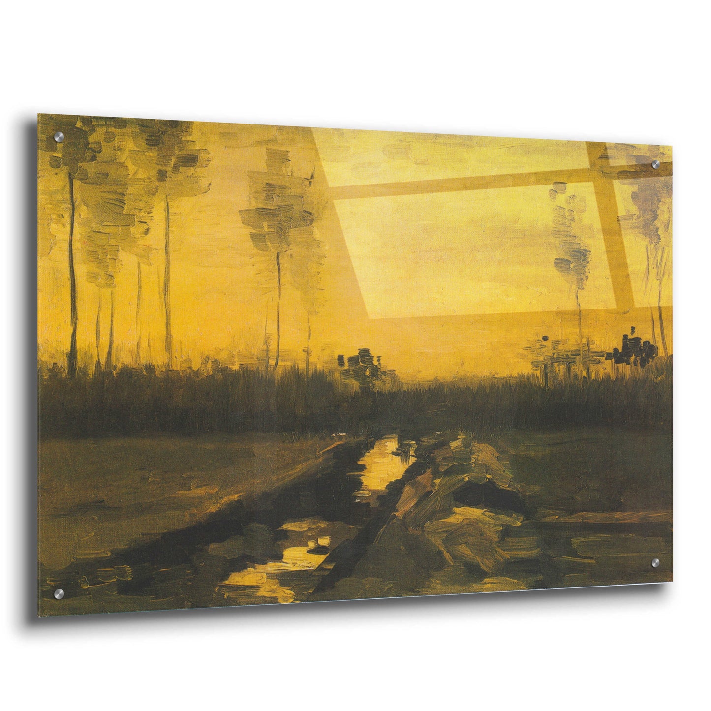 Epic Art 'Evening Landscape Landscape At Dusk' by Vincent Van Gogh, Acrylic Glass Wall Art,36x24