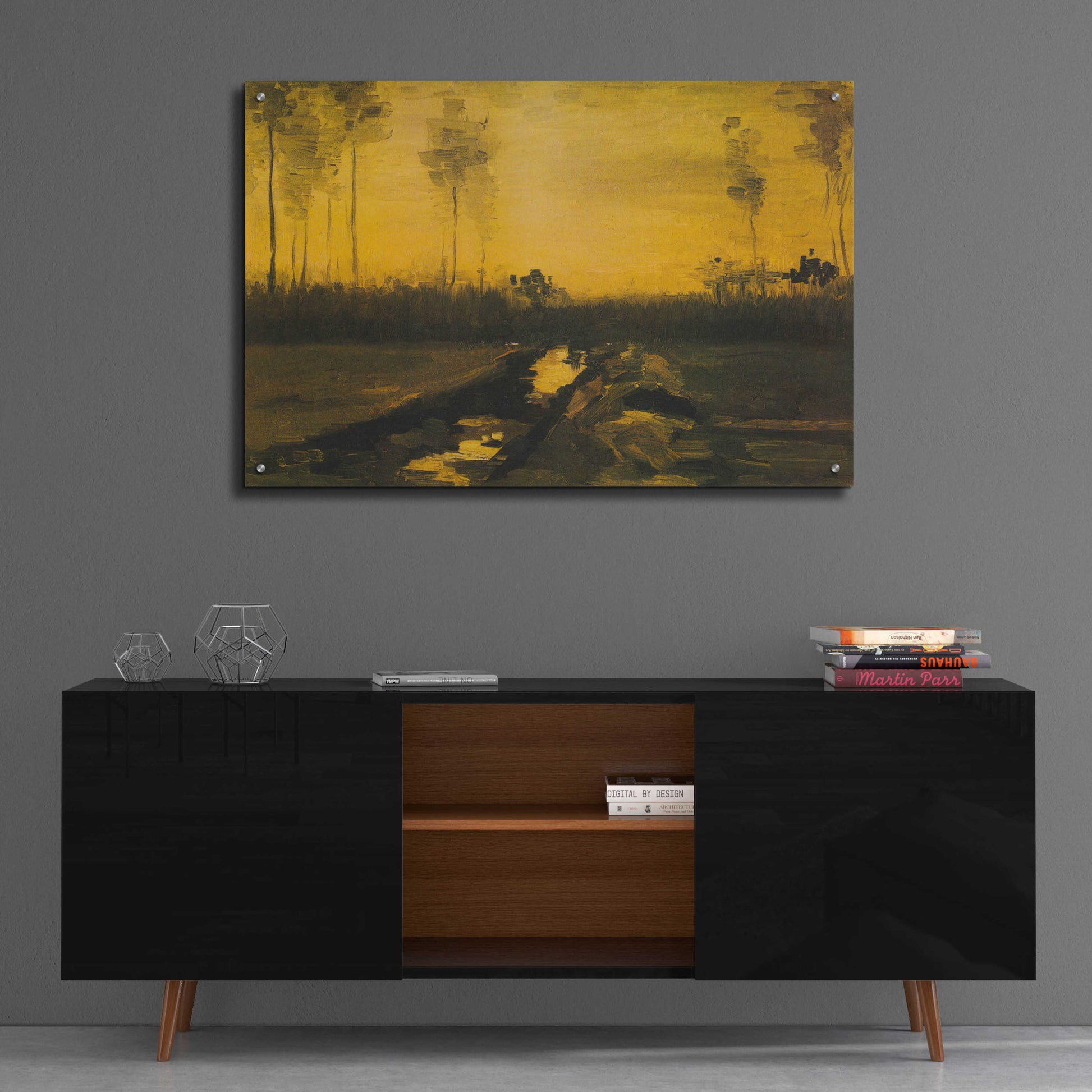 Epic Art 'Evening Landscape Landscape At Dusk' by Vincent Van Gogh, Acrylic Glass Wall Art,36x24