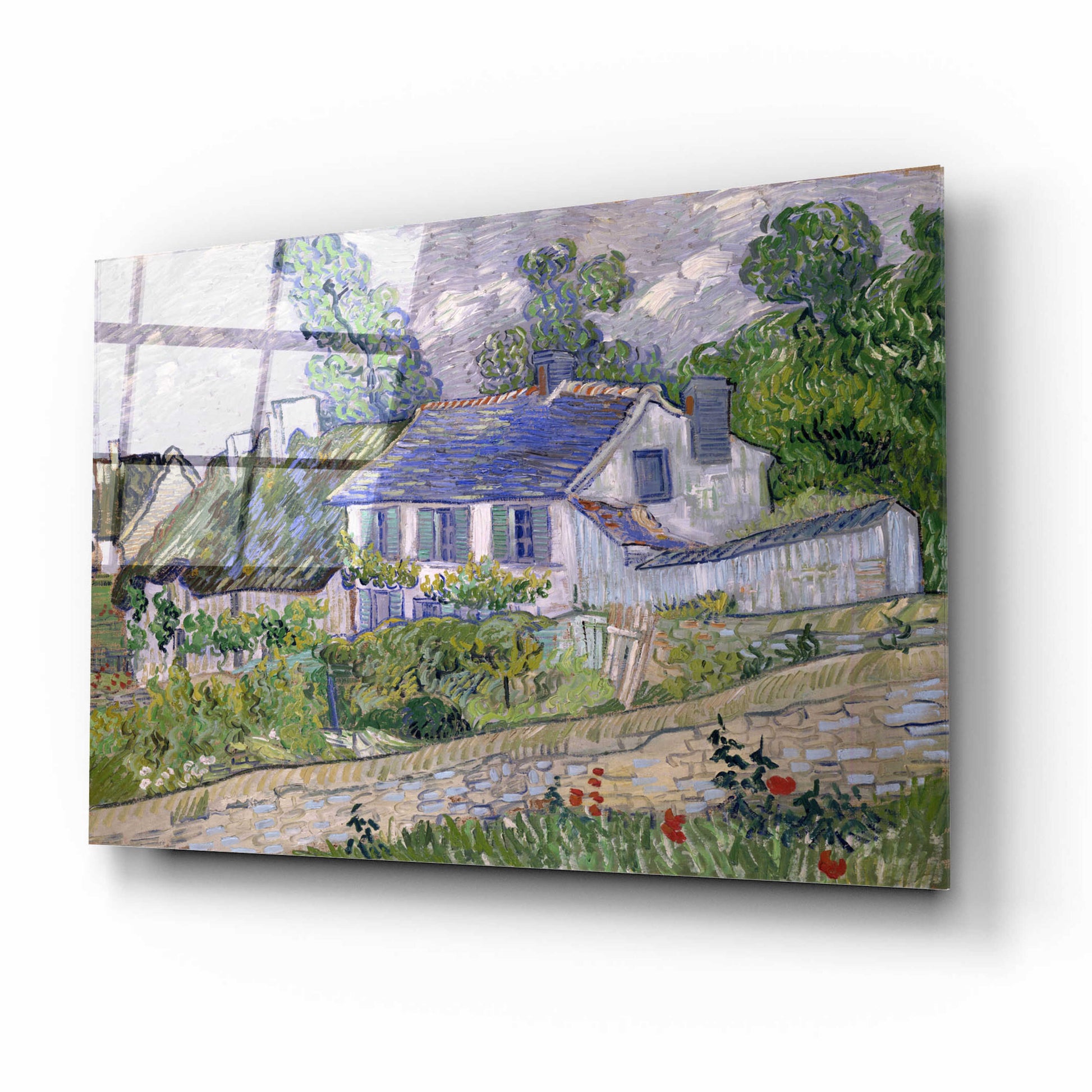 Epic Art 'Houses At Auvers 2' by Vincent Van Gogh, Acrylic Glass Wall Art,16x12