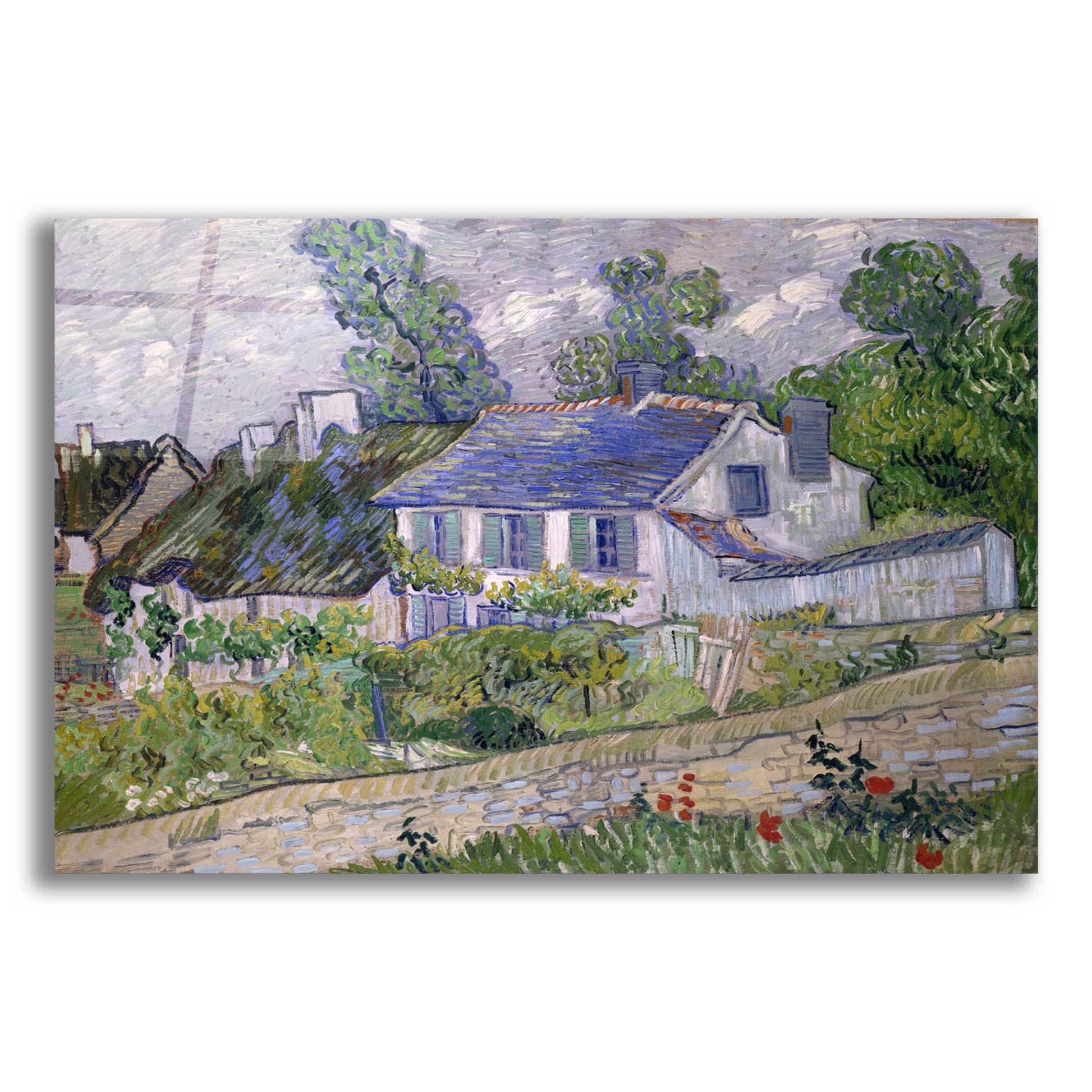 Epic Art 'Houses At Auvers 2' by Vincent Van Gogh, Acrylic Glass Wall Art,16x12