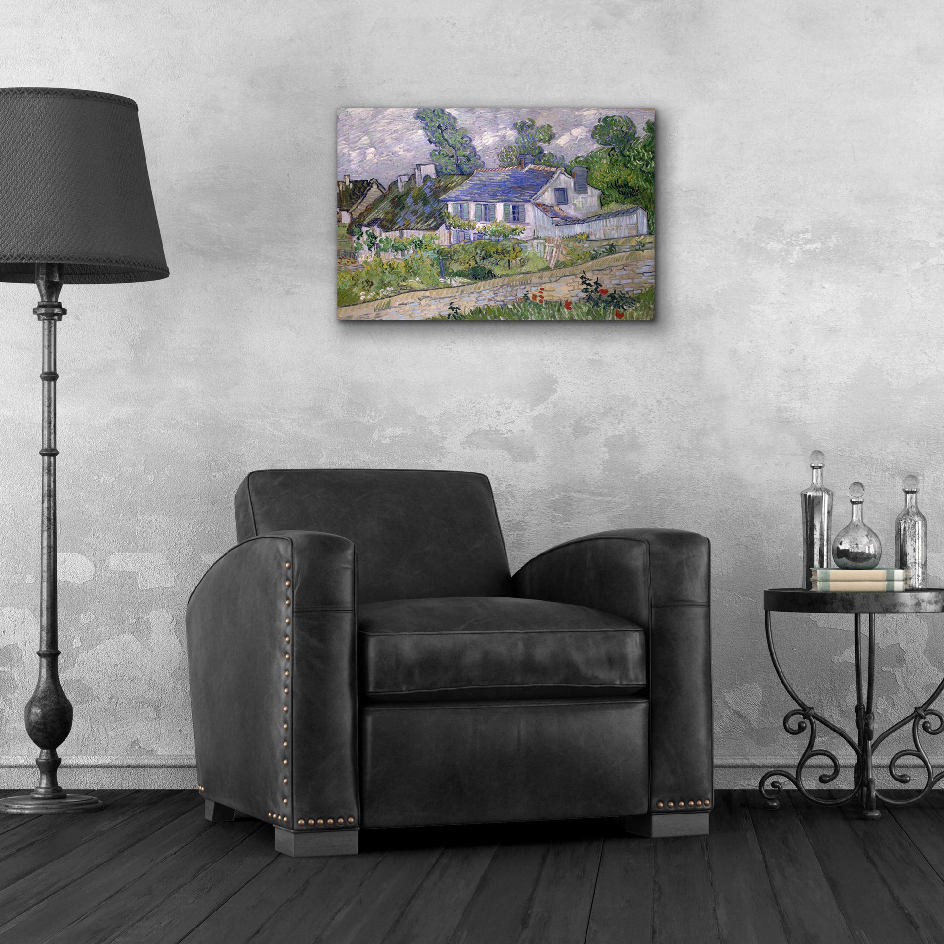 Epic Art 'Houses At Auvers 2' by Vincent Van Gogh, Acrylic Glass Wall Art,24x16