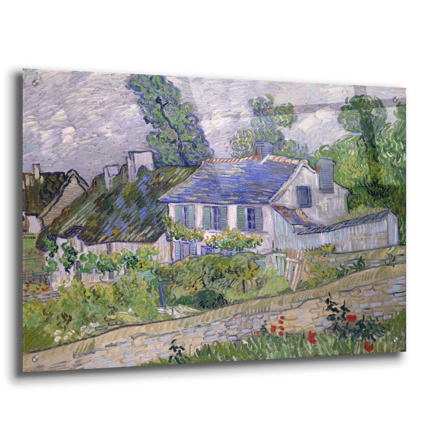 Epic Art 'Houses At Auvers 2' by Vincent Van Gogh, Acrylic Glass Wall Art,36x24