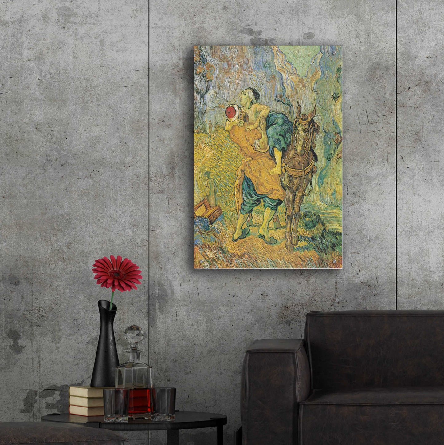 Epic Art 'Der Barmherzige Samariter' by Vincent Van Gogh, Acrylic Glass Wall Art,24x36