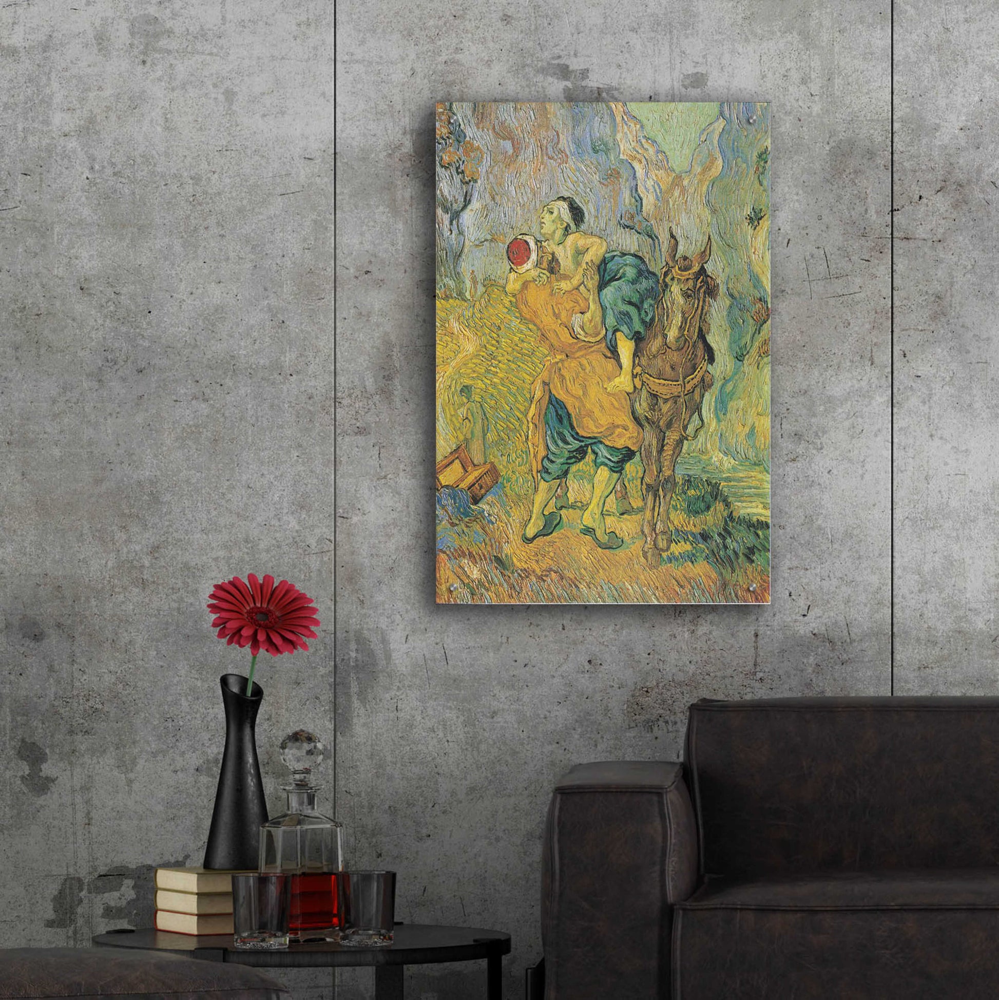 Epic Art 'Der Barmherzige Samariter' by Vincent Van Gogh, Acrylic Glass Wall Art,24x36