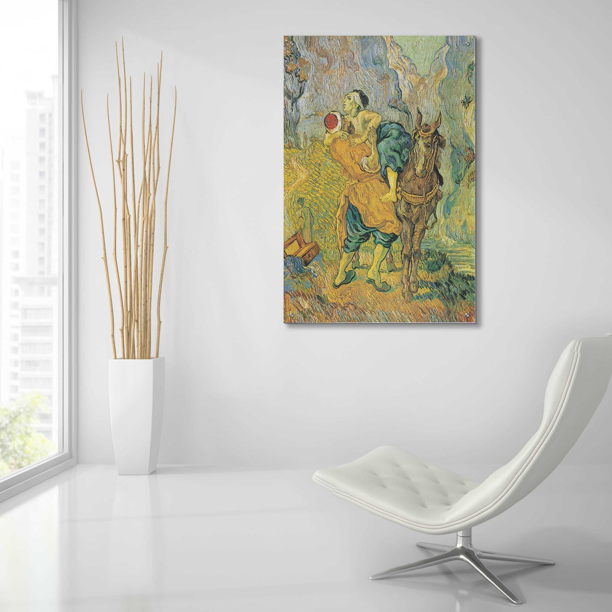 Epic Art 'Der Barmherzige Samariter' by Vincent Van Gogh, Acrylic Glass Wall Art,24x36