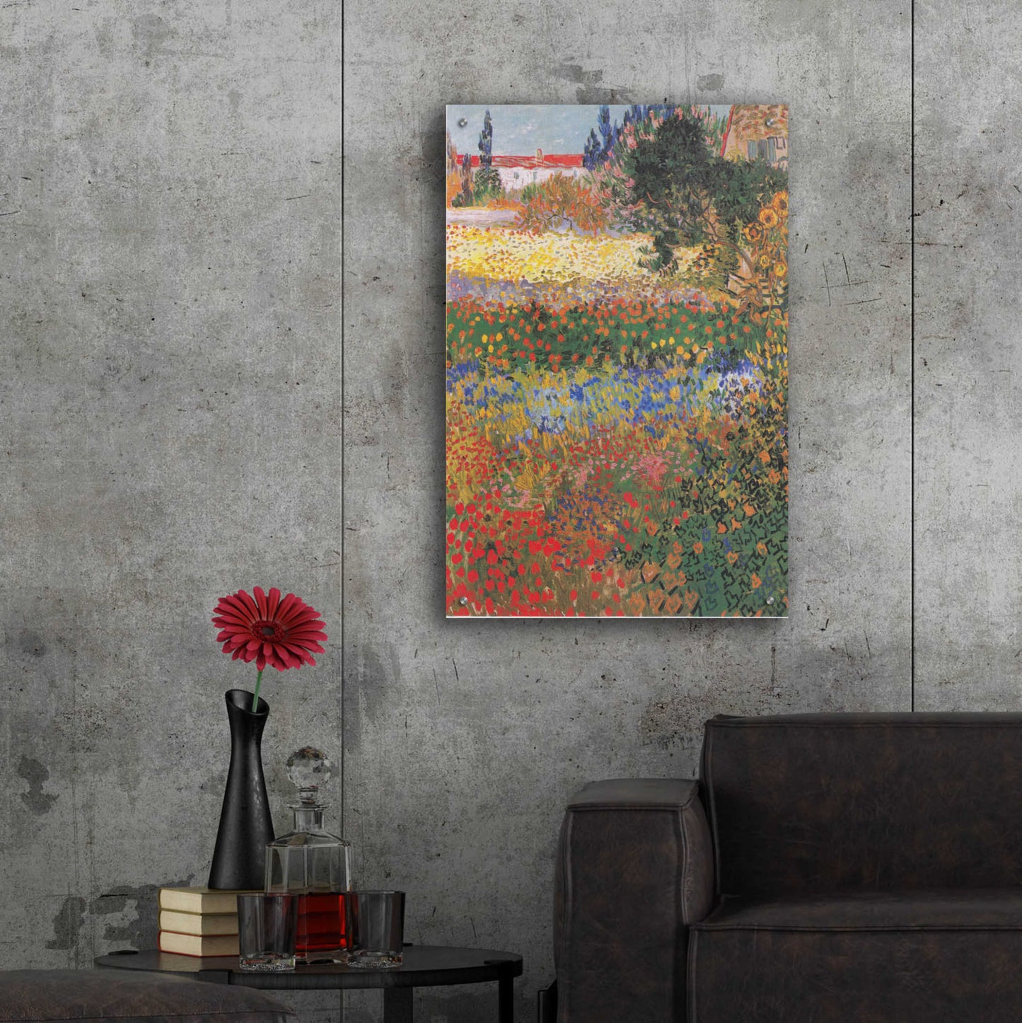 Epic Art 'Blumengarten' by Vincent Van Gogh, Acrylic Glass Wall Art,24x36