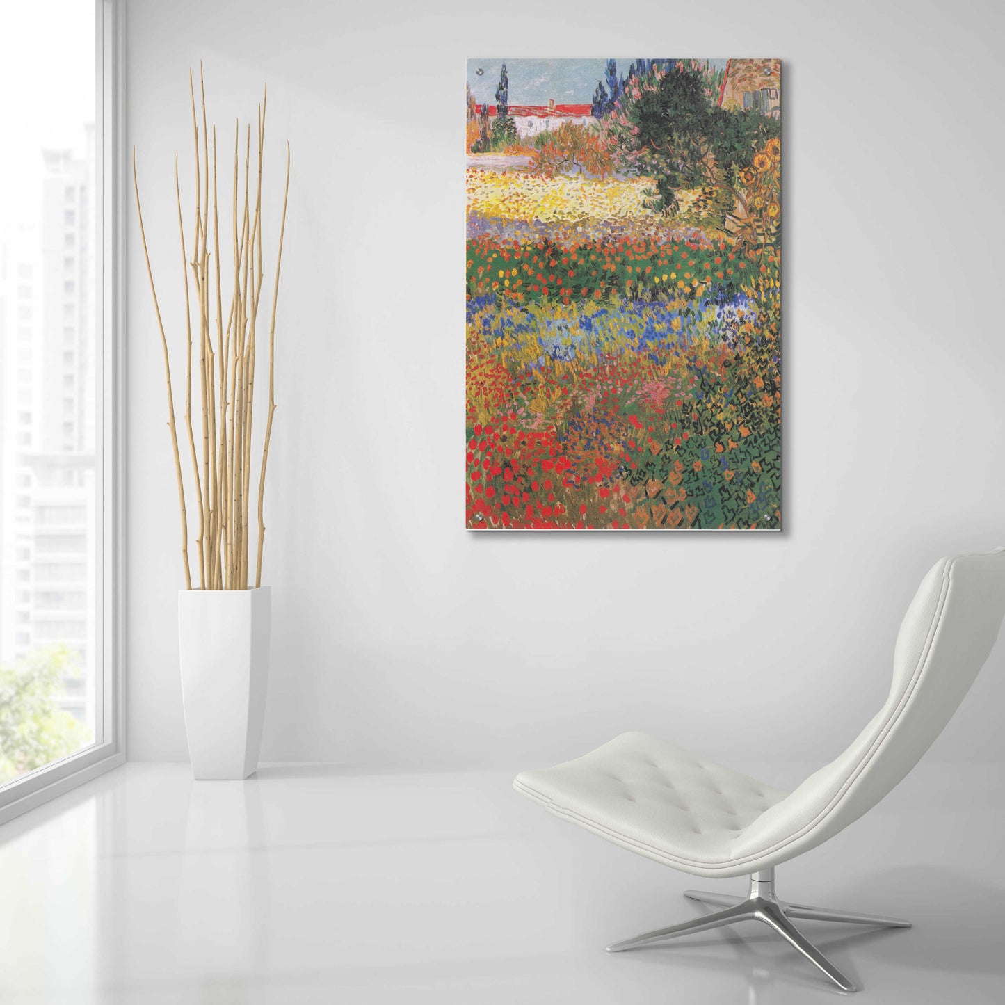 Epic Art 'Blumengarten' by Vincent Van Gogh, Acrylic Glass Wall Art,24x36