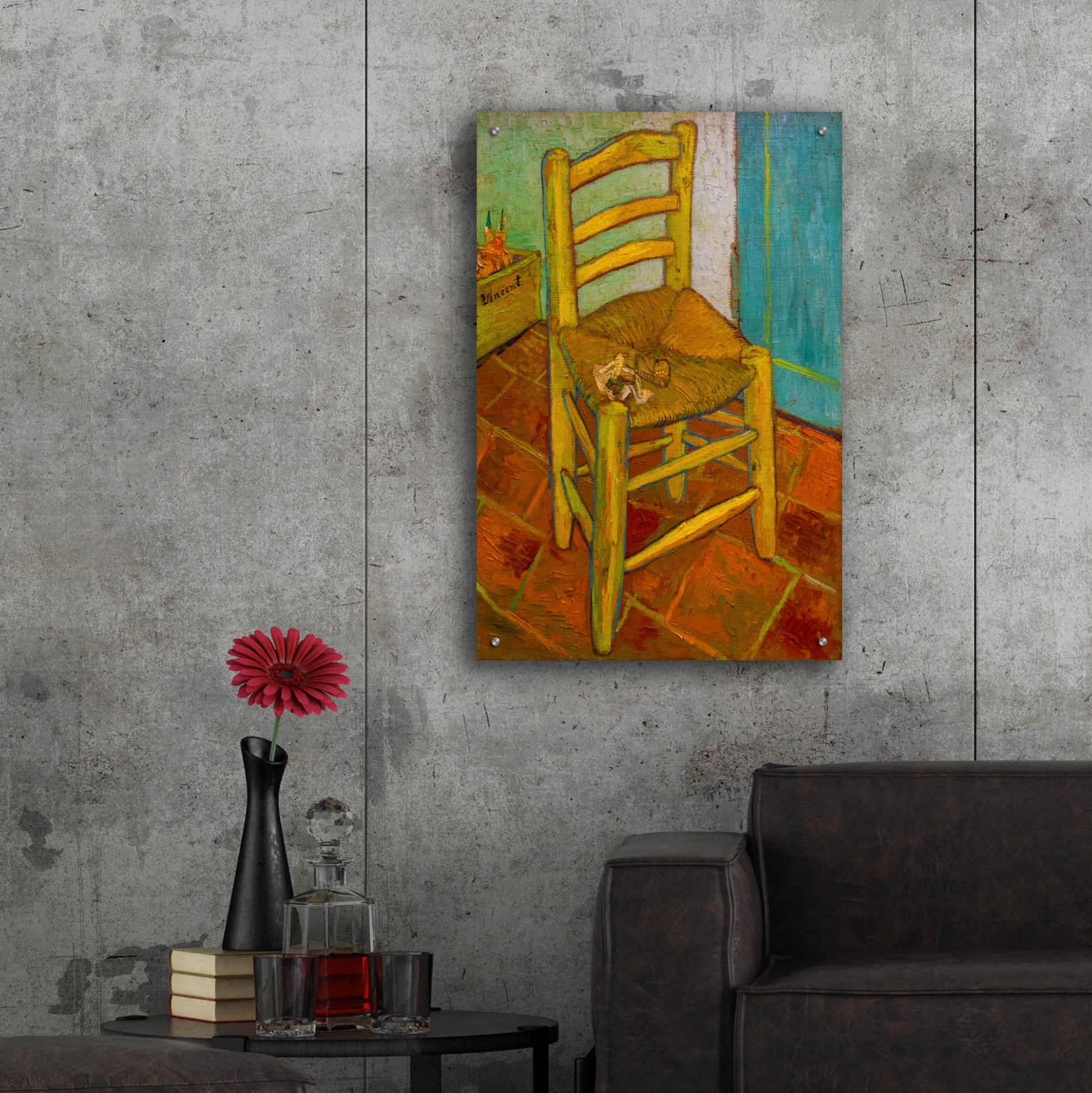 Epic Art 'Van Gogh'S Chair' by Vincent Van Gogh, Acrylic Glass Wall Art,24x36