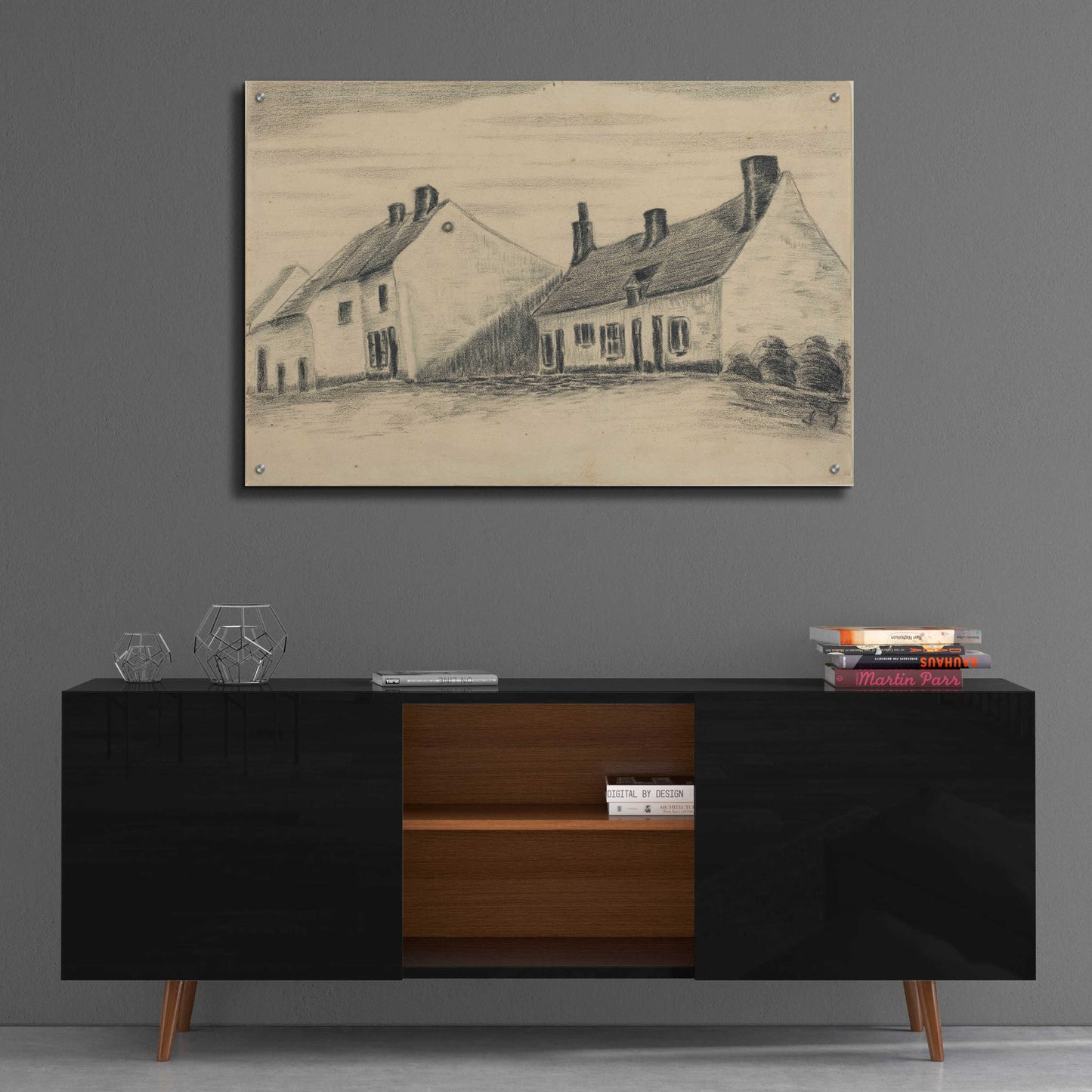 Epic Art 'The Zandmennik House' by Vincent Van Gogh, Acrylic Glass Wall Art,36x24