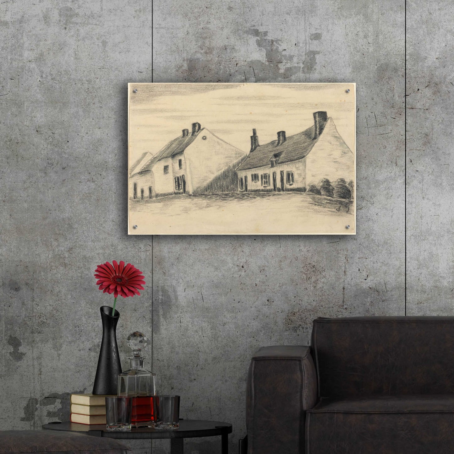 Epic Art 'The Zandmennik House' by Vincent Van Gogh, Acrylic Glass Wall Art,36x24