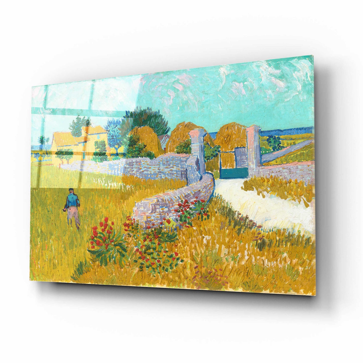 Epic Art 'Farmhouse In Provence' by Vincent Van Gogh, Acrylic Glass Wall Art,16x12