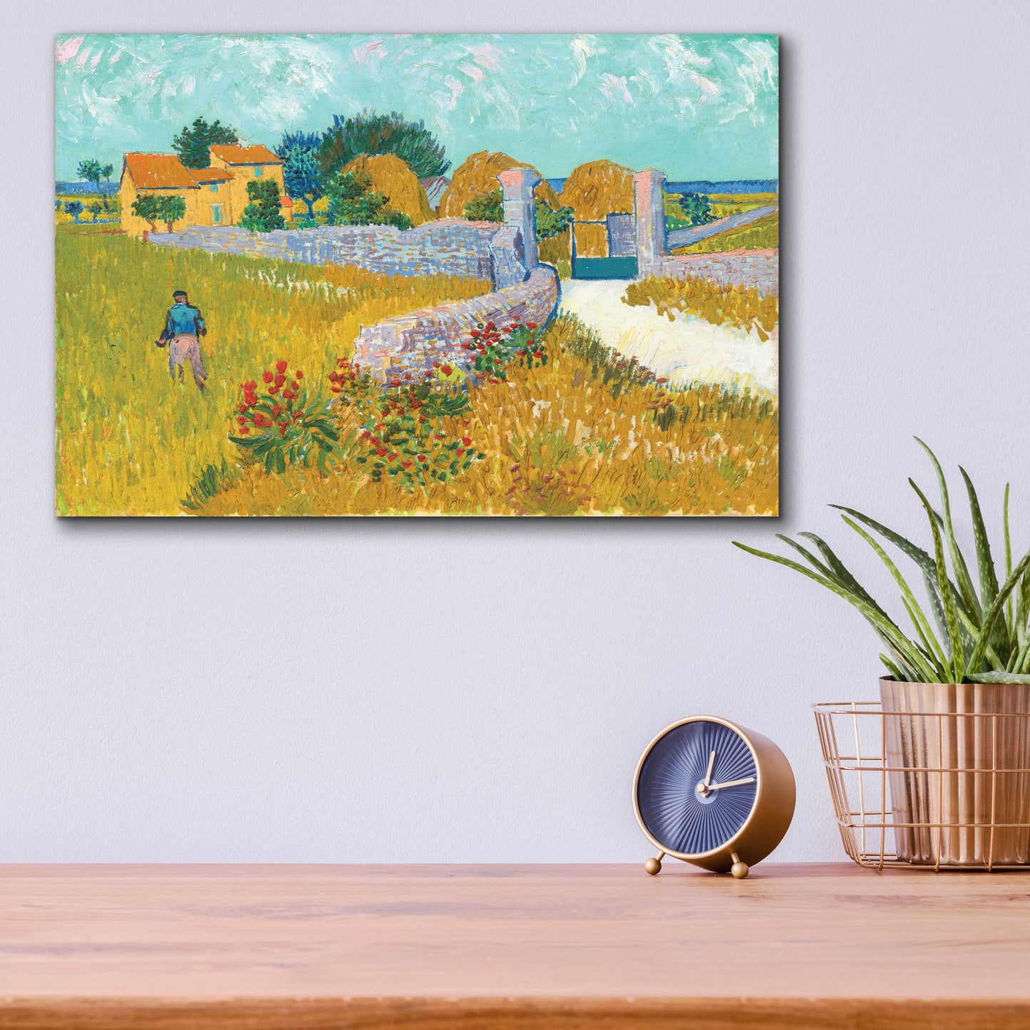 Epic Art 'Farmhouse In Provence' by Vincent Van Gogh, Acrylic Glass Wall Art,16x12