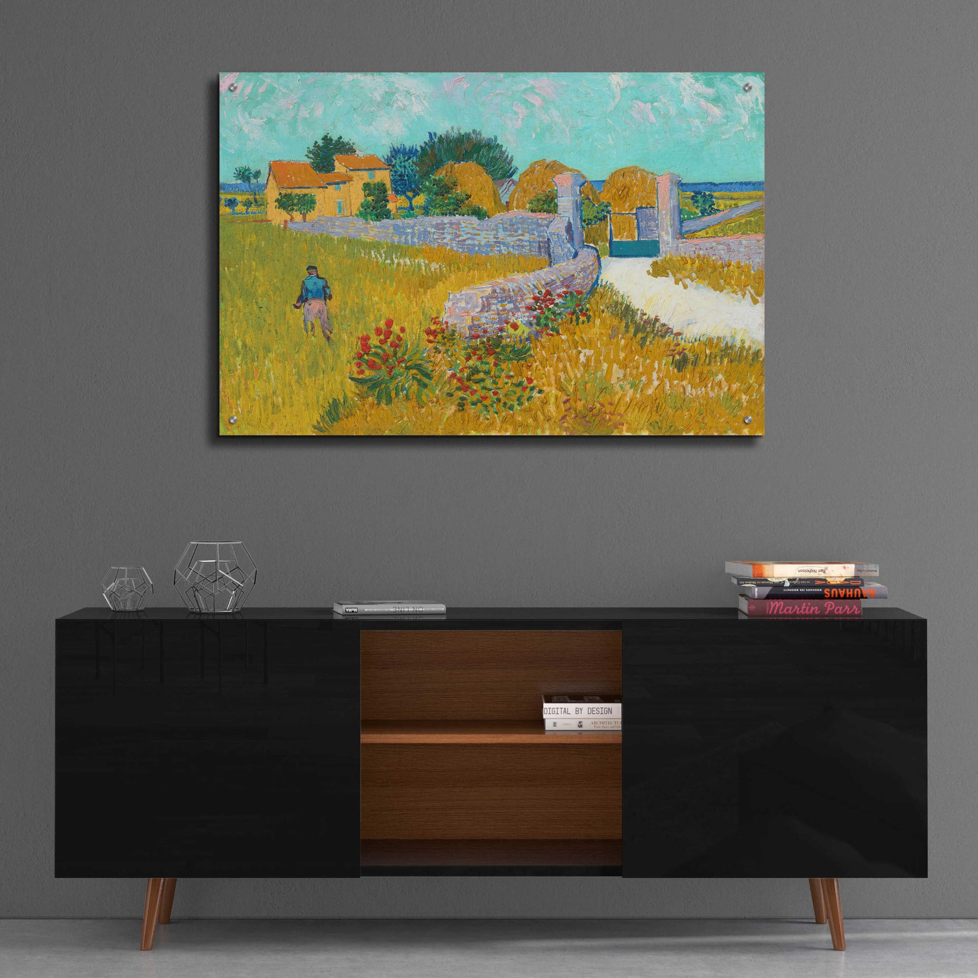 Epic Art 'Farmhouse In Provence' by Vincent Van Gogh, Acrylic Glass Wall Art,36x24