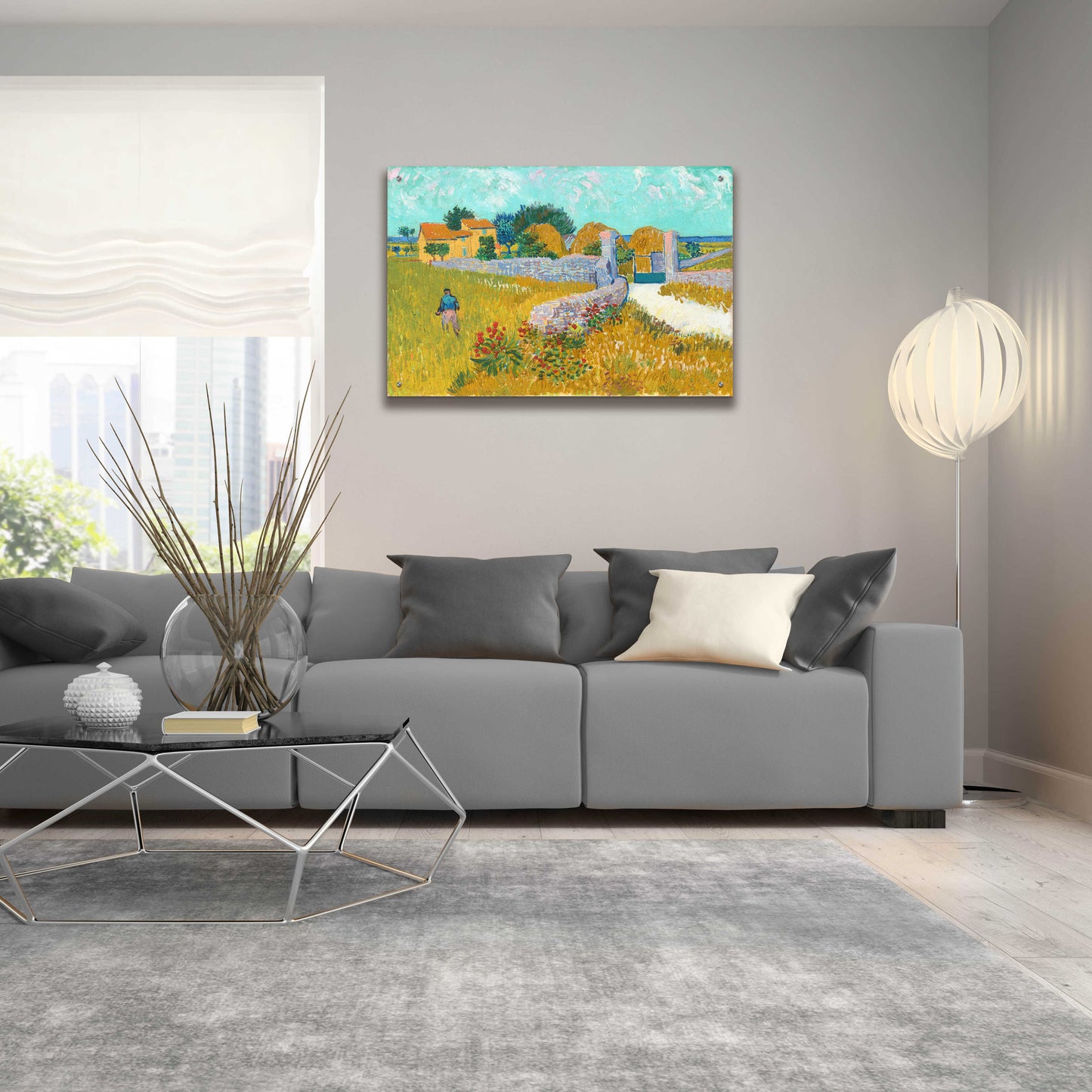 Epic Art 'Farmhouse In Provence' by Vincent Van Gogh, Acrylic Glass Wall Art,36x24