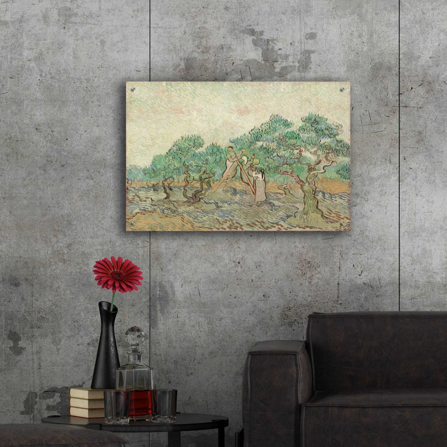 Epic Art 'The Olive Orchard' by Vincent Van Gogh, Acrylic Glass Wall Art,36x24