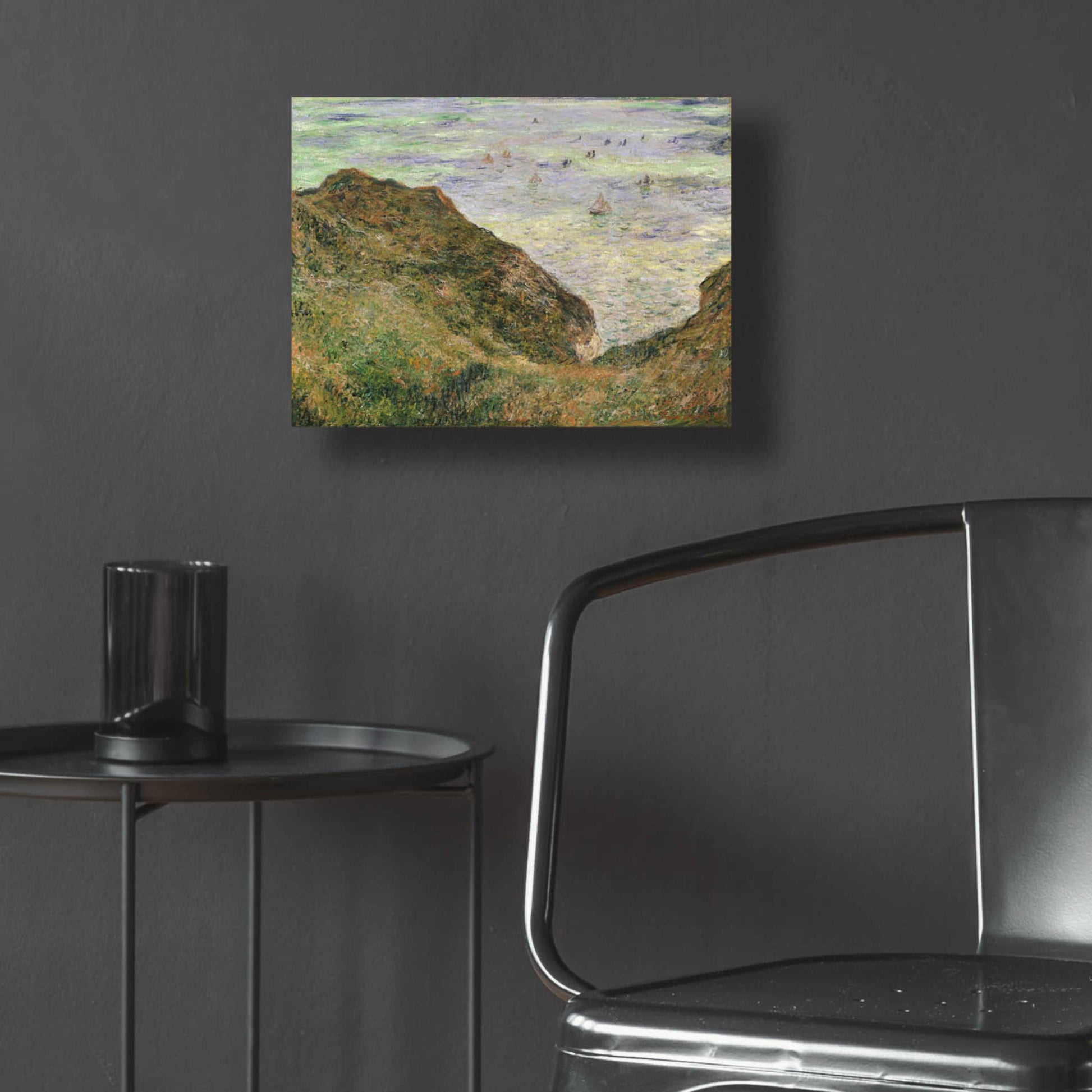 Epic Art 'View Over The Sea' by Claude Monet, Acrylic Glass Wall Art,16x12