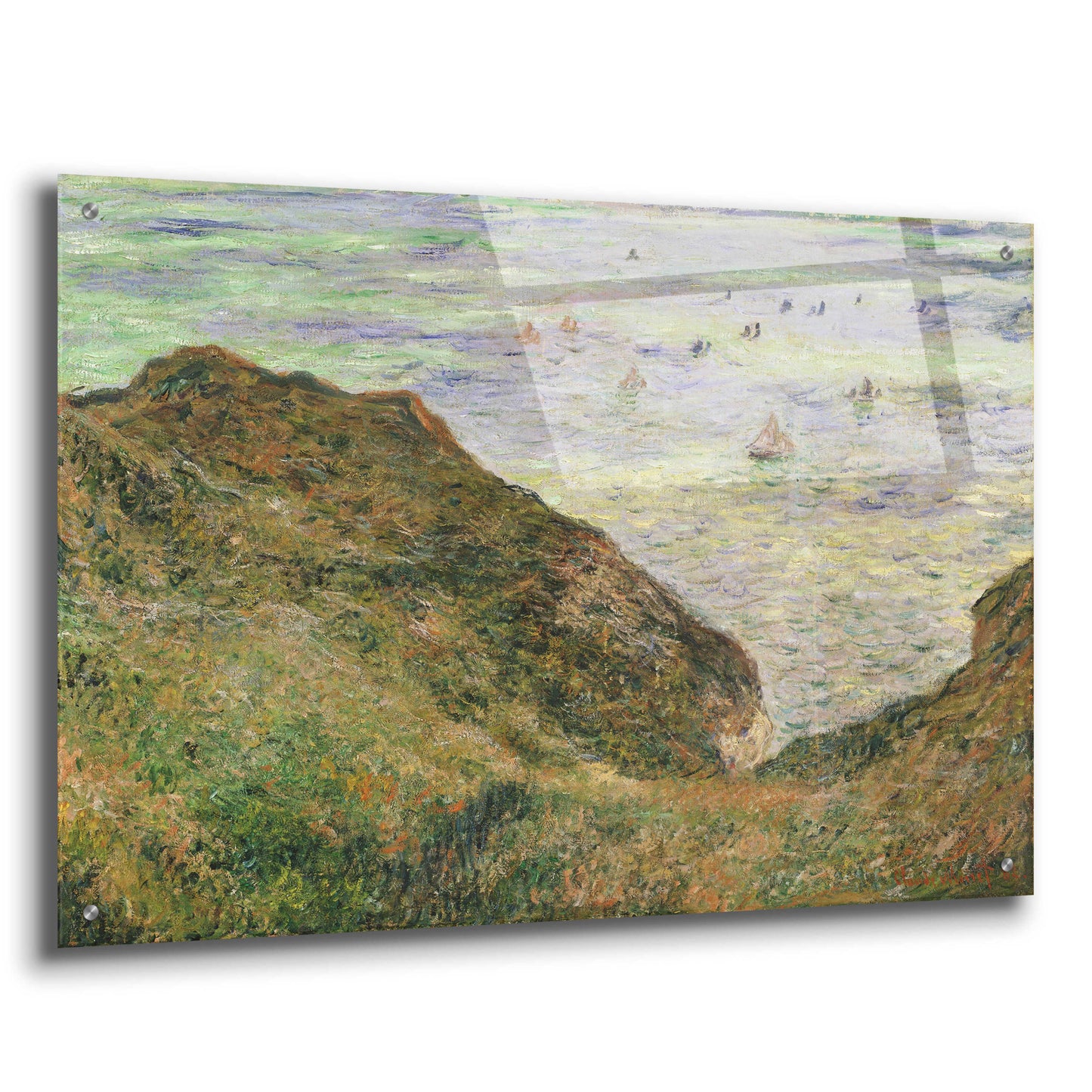 Epic Art 'View Over The Sea' by Claude Monet, Acrylic Glass Wall Art,36x24