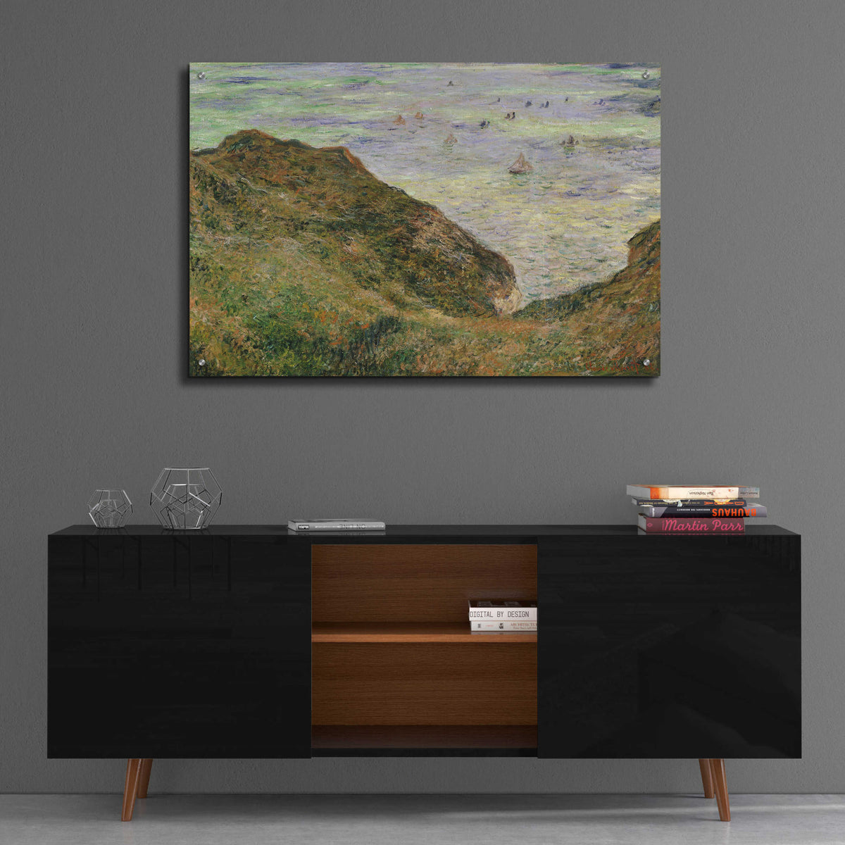 Epic Art 'View Over The Sea' by Claude Monet, Acrylic Glass Wall Art,36x24