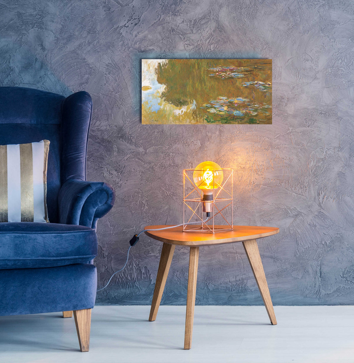 Epic Art 'The Water Lily Pond' by Claude Monet, Acrylic Glass Wall Art,24x12