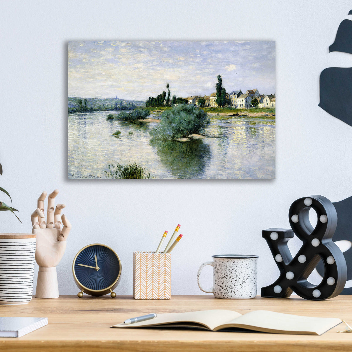 Epic Art 'The Seine At Lavacourt' by Claude Monet, Acrylic Glass Wall Art,16x12