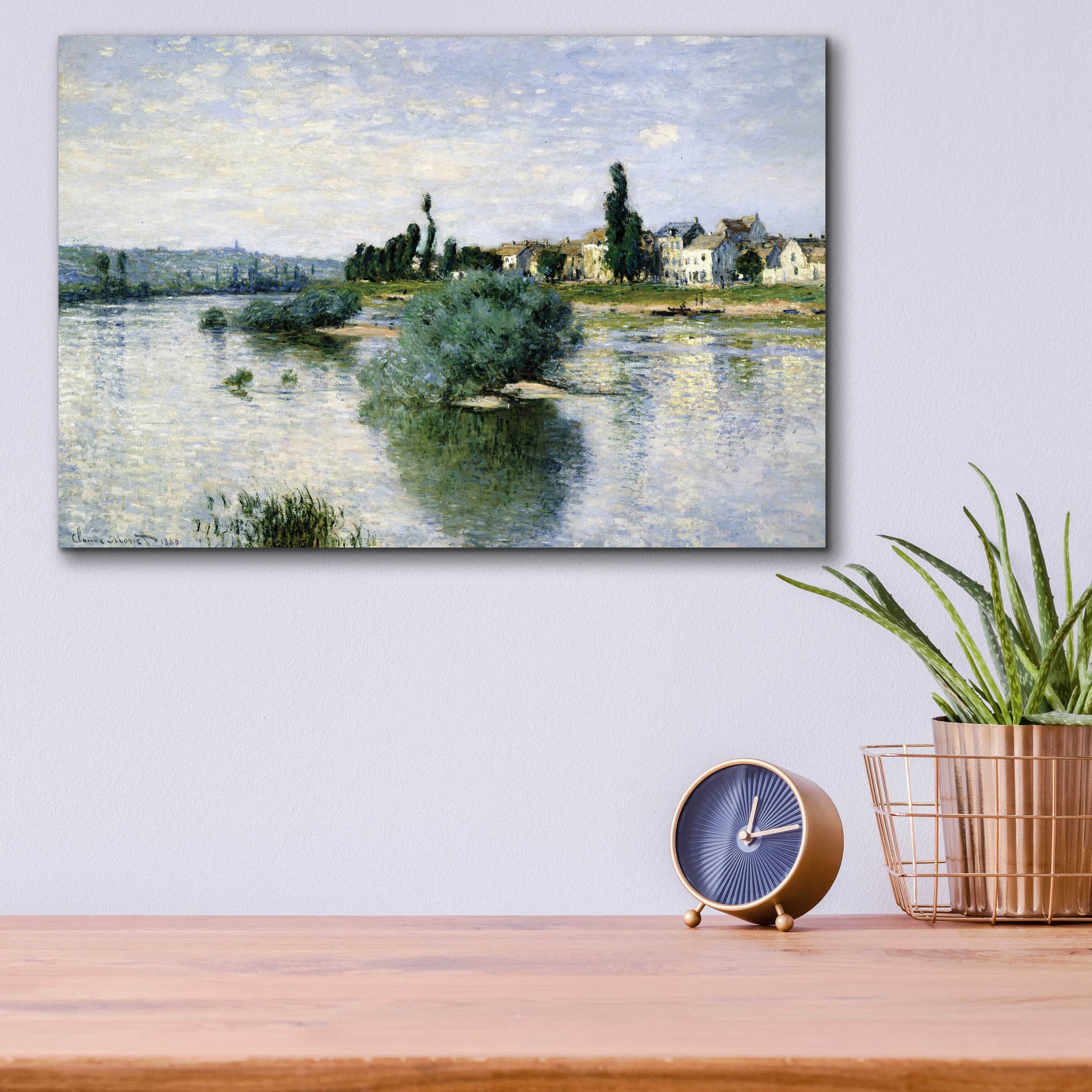 Epic Art 'The Seine At Lavacourt' by Claude Monet, Acrylic Glass Wall Art,16x12